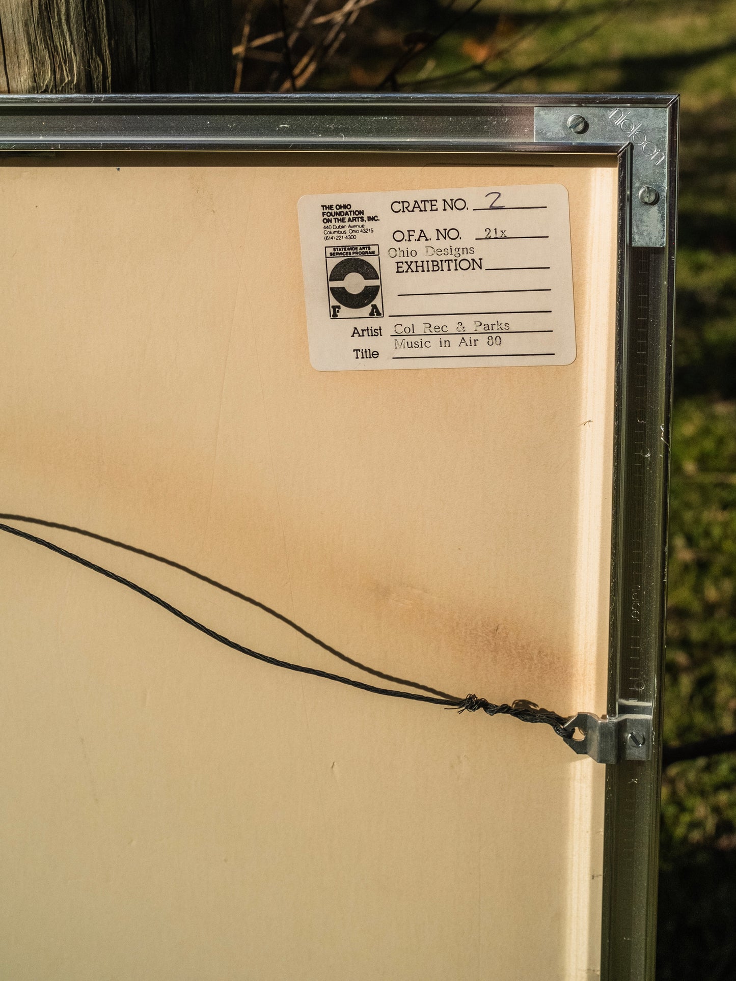 Vintage 1980s Framed "Music is in the Air" Columbus Parks Concert Series Poster