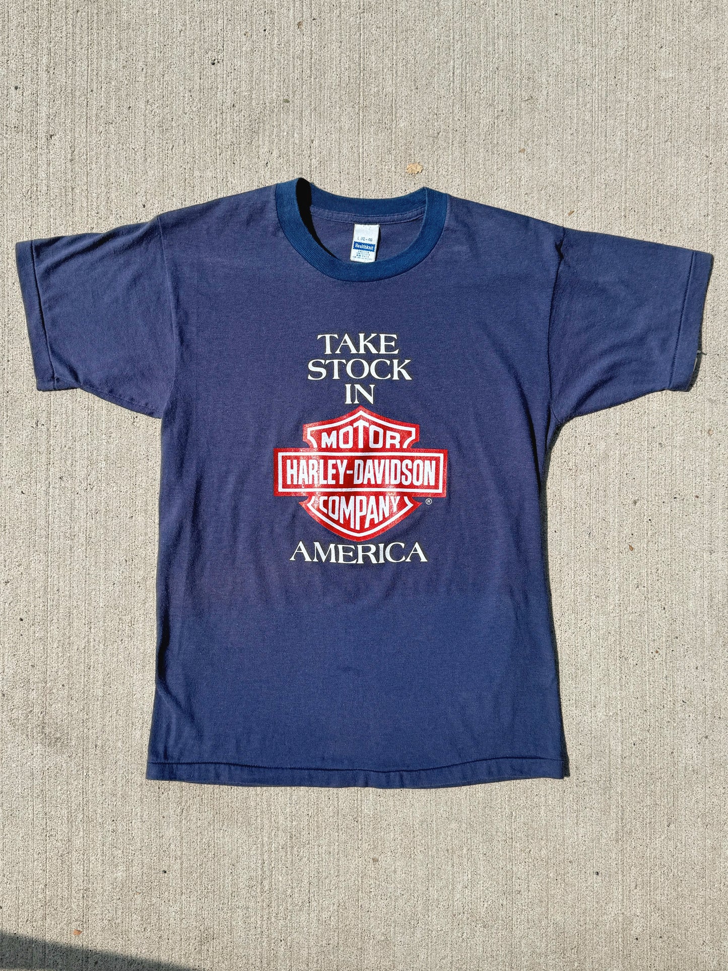 Vintage Harley Davidson “Take Stock In America” 1986 Public Offering Tee | Large
