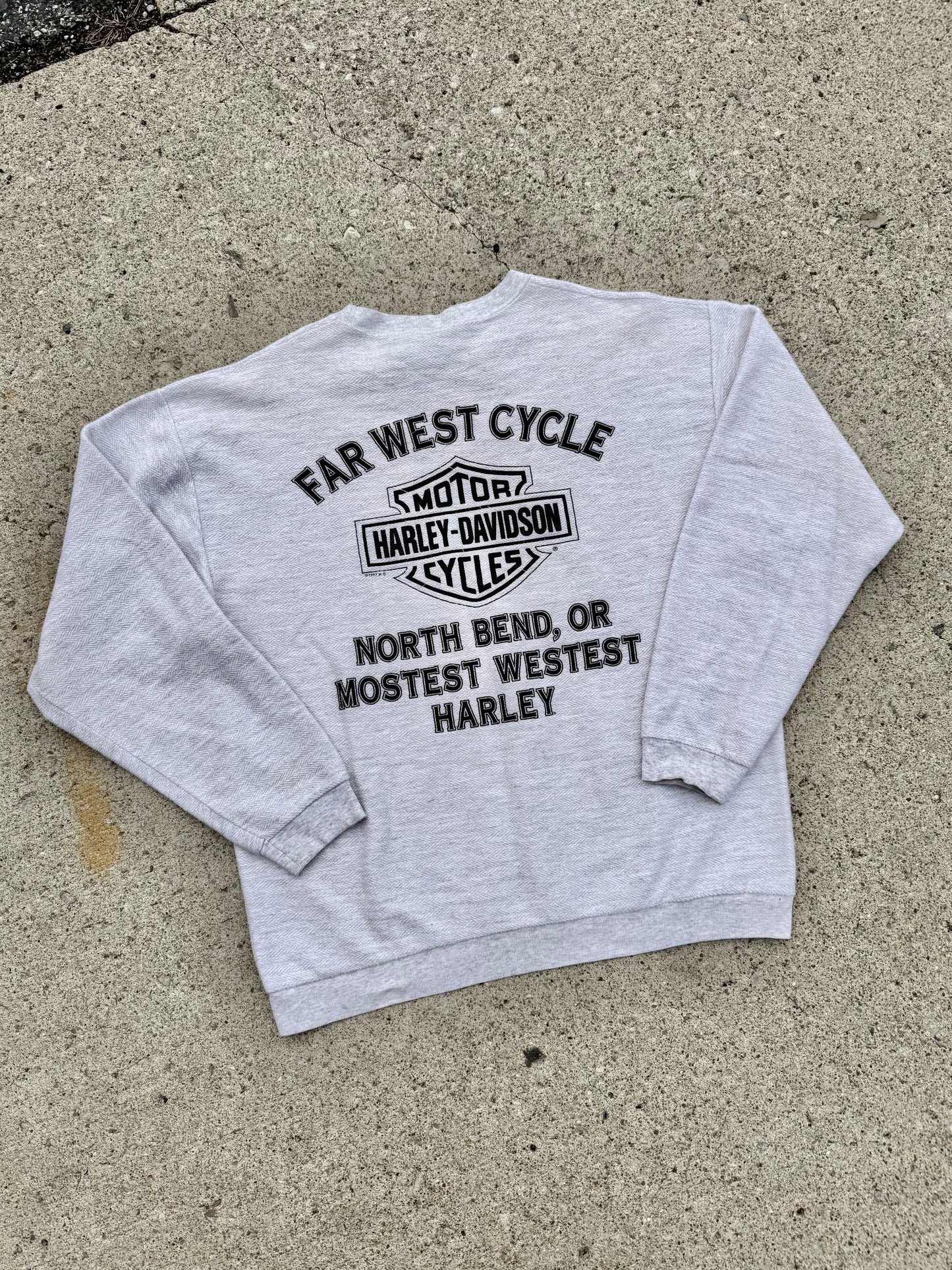 Vintage 1997 Harley Davidson North Bend Oregon Crewneck | Large