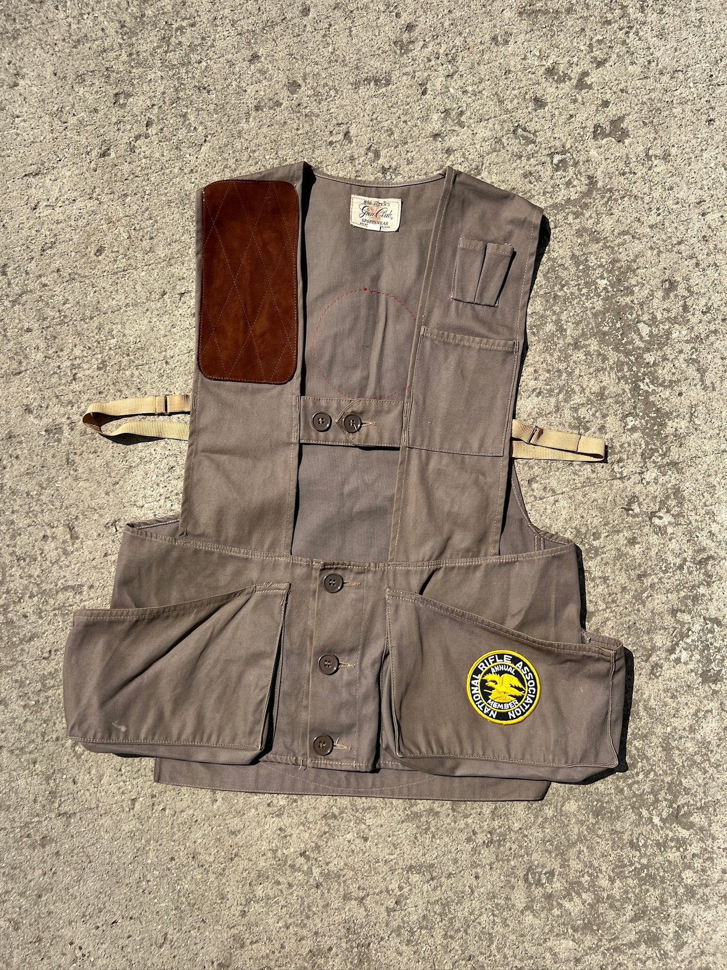 Vintage 1950s Patched Bob Allen Gun Club Rifle Vest | Medium