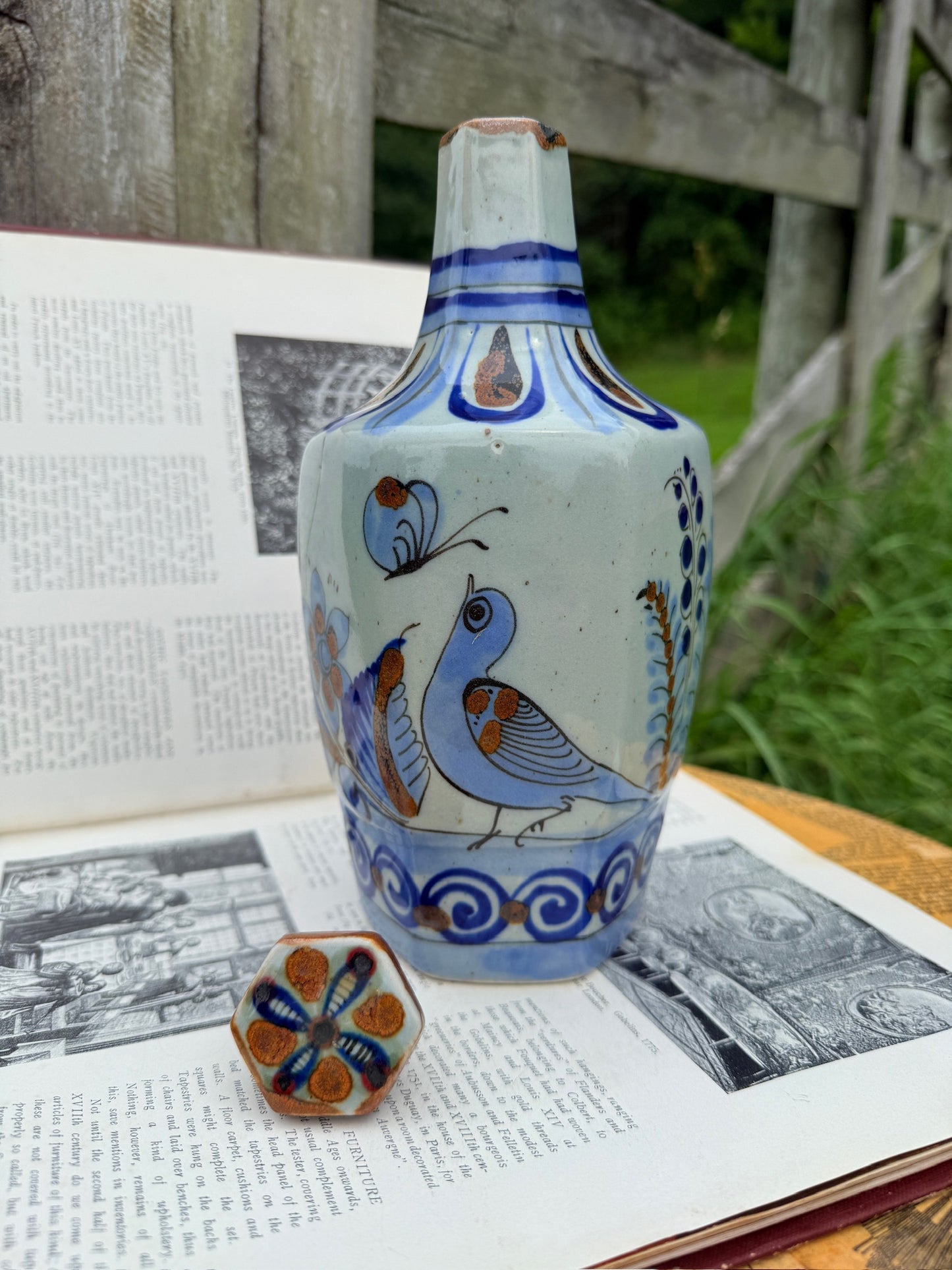 Vintage 1960s Ken Edward’s El Palomar Ceramic Tonala Mexico Decanter