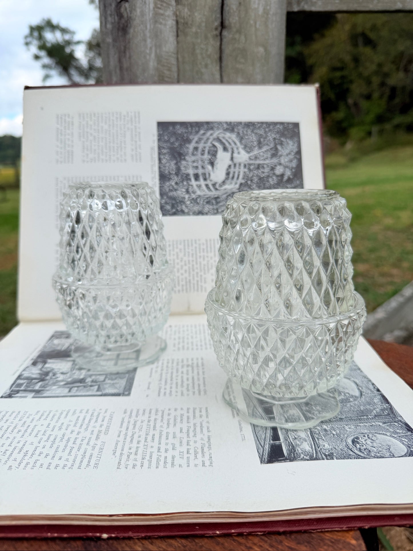 Vintage 1960s Indiana Glass Diamond Fairy Light