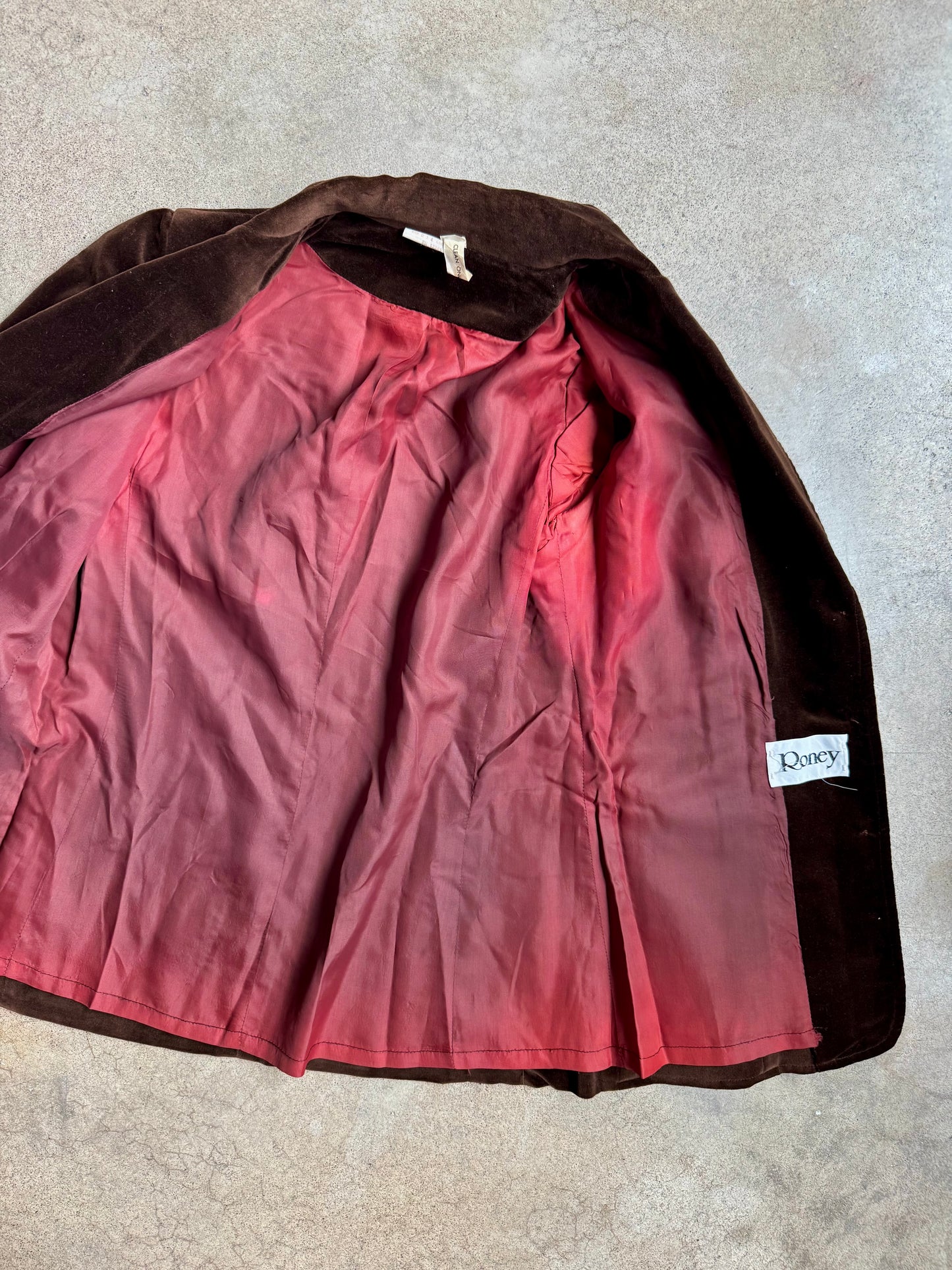 Vintage 1970s Roney Brown Velvet Blazer | Small