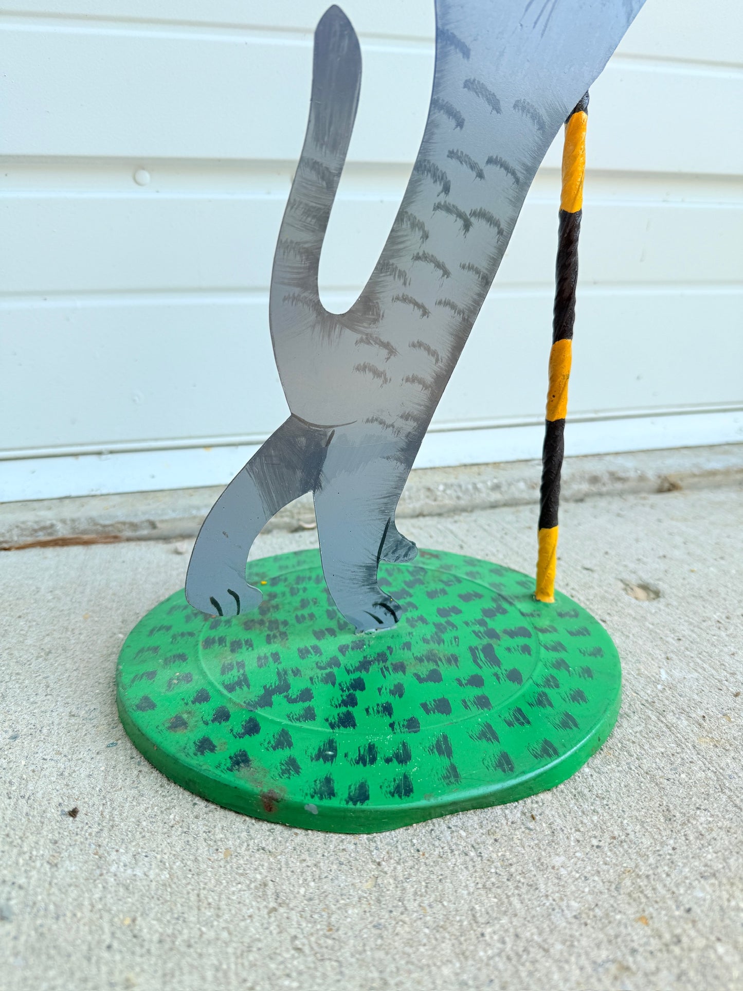 Vintage 1970s Metal "Cat & Pole" Candleholder