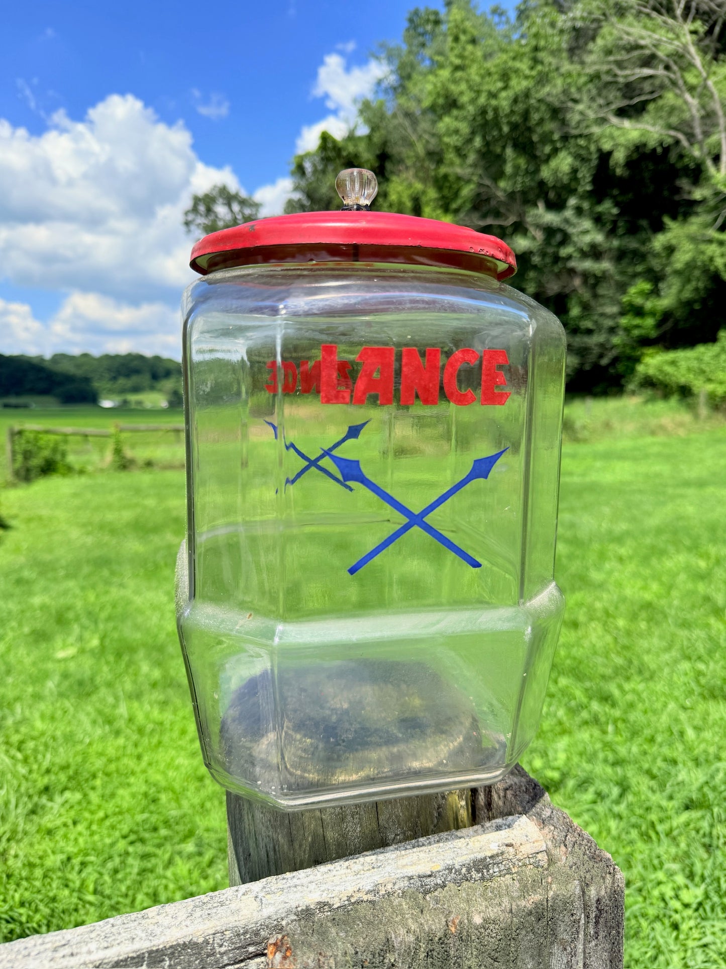 Vintage 1950s Lance Crackers General Store Display Glass Jar