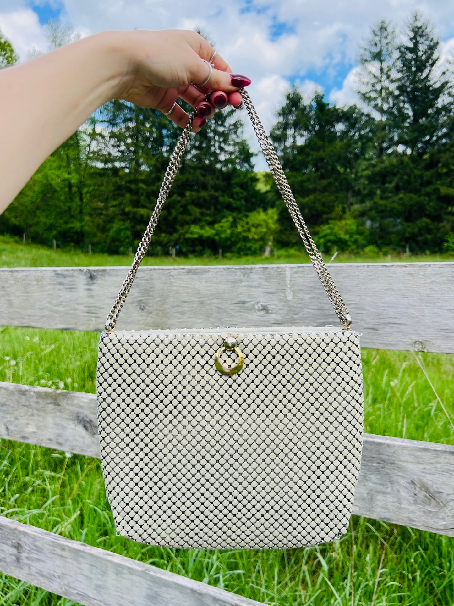 Vintage 1960s Whiting & Davis Chain Mail Evening Bag