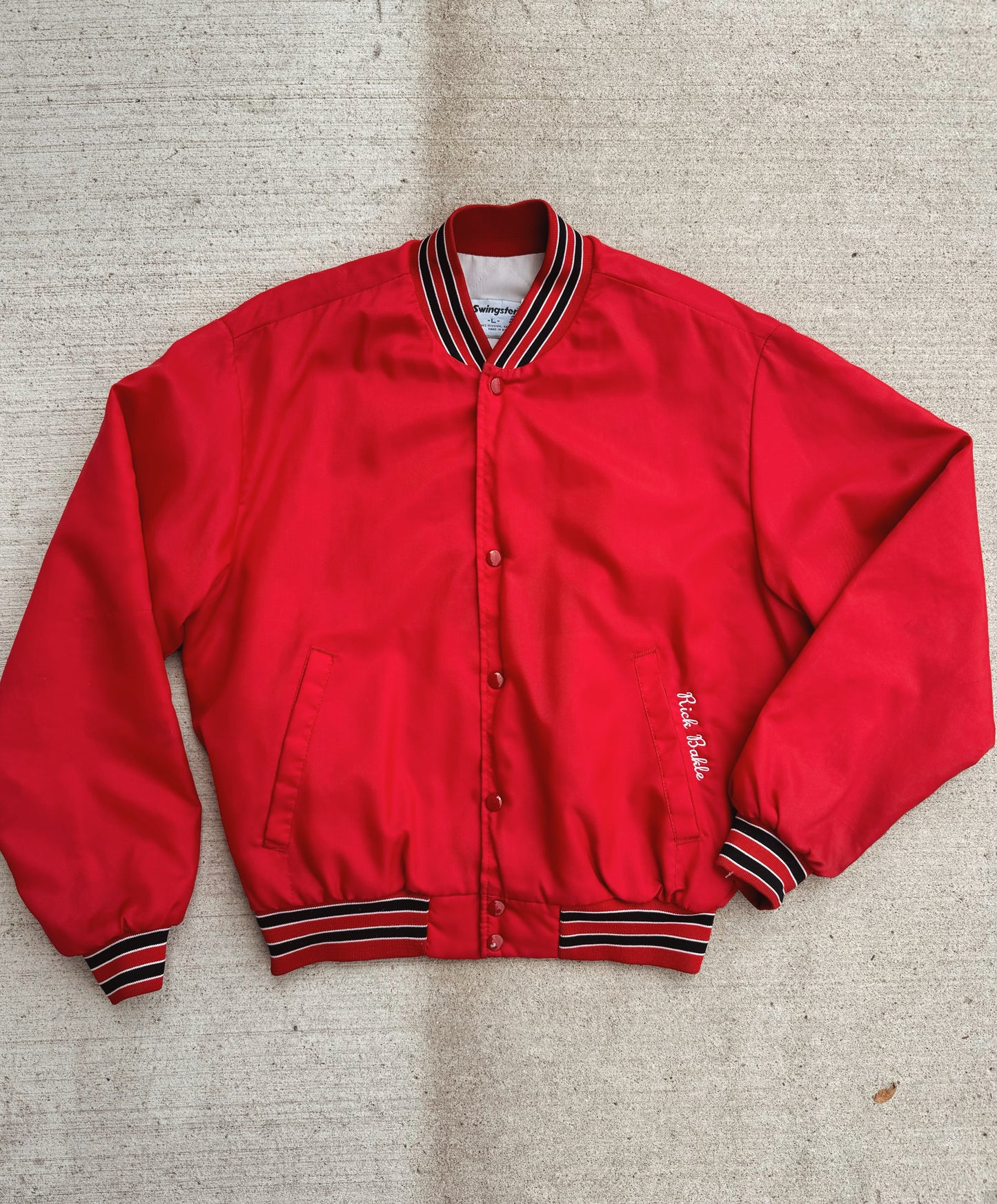 Vintage 1980s St. Charles Embroidered Varsity Bomber Jacket | Large