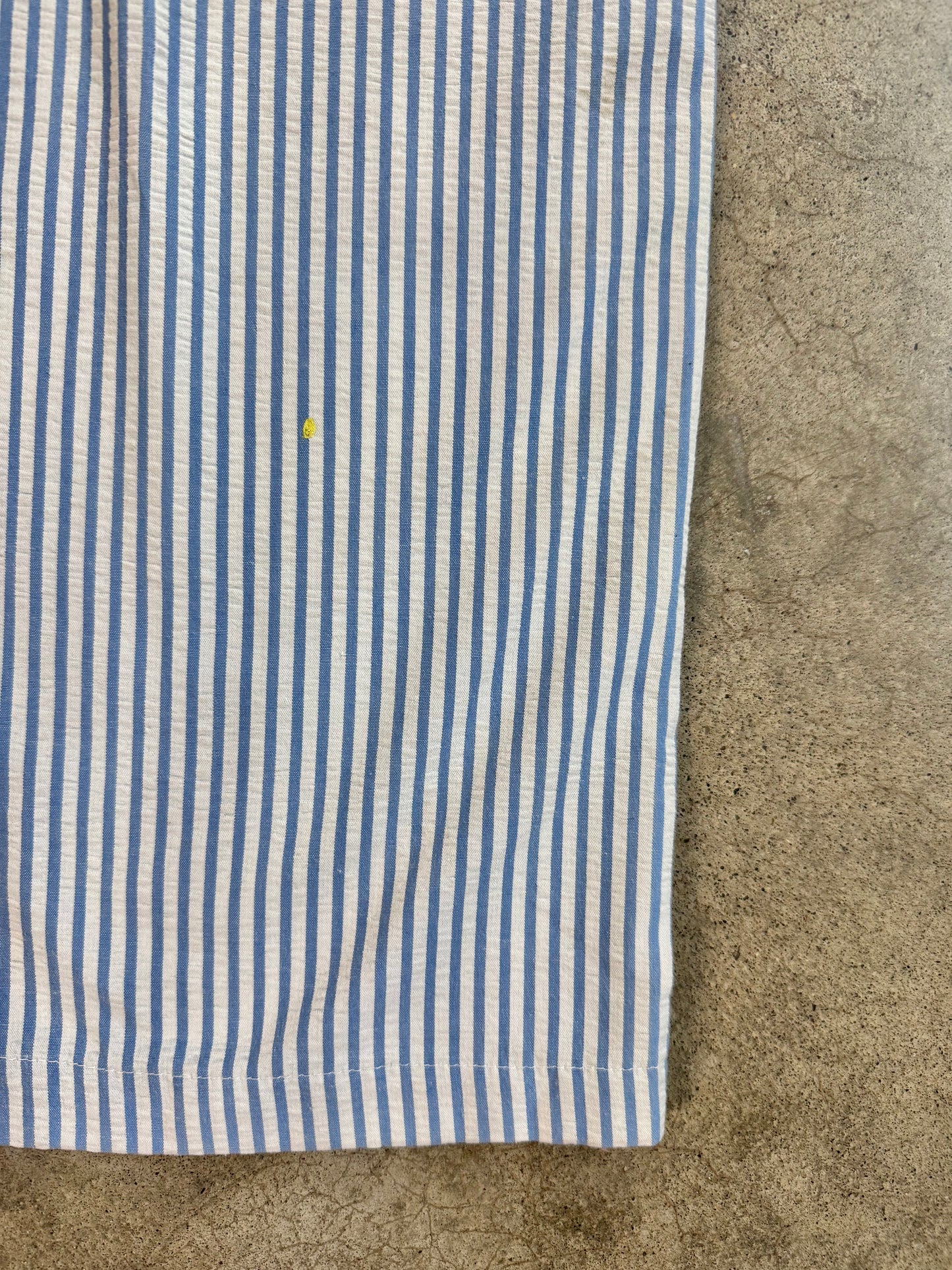 Vintage 1970s Donnkenny Blue Striped Seersucker Wide-Leg Pants | Waist 30”