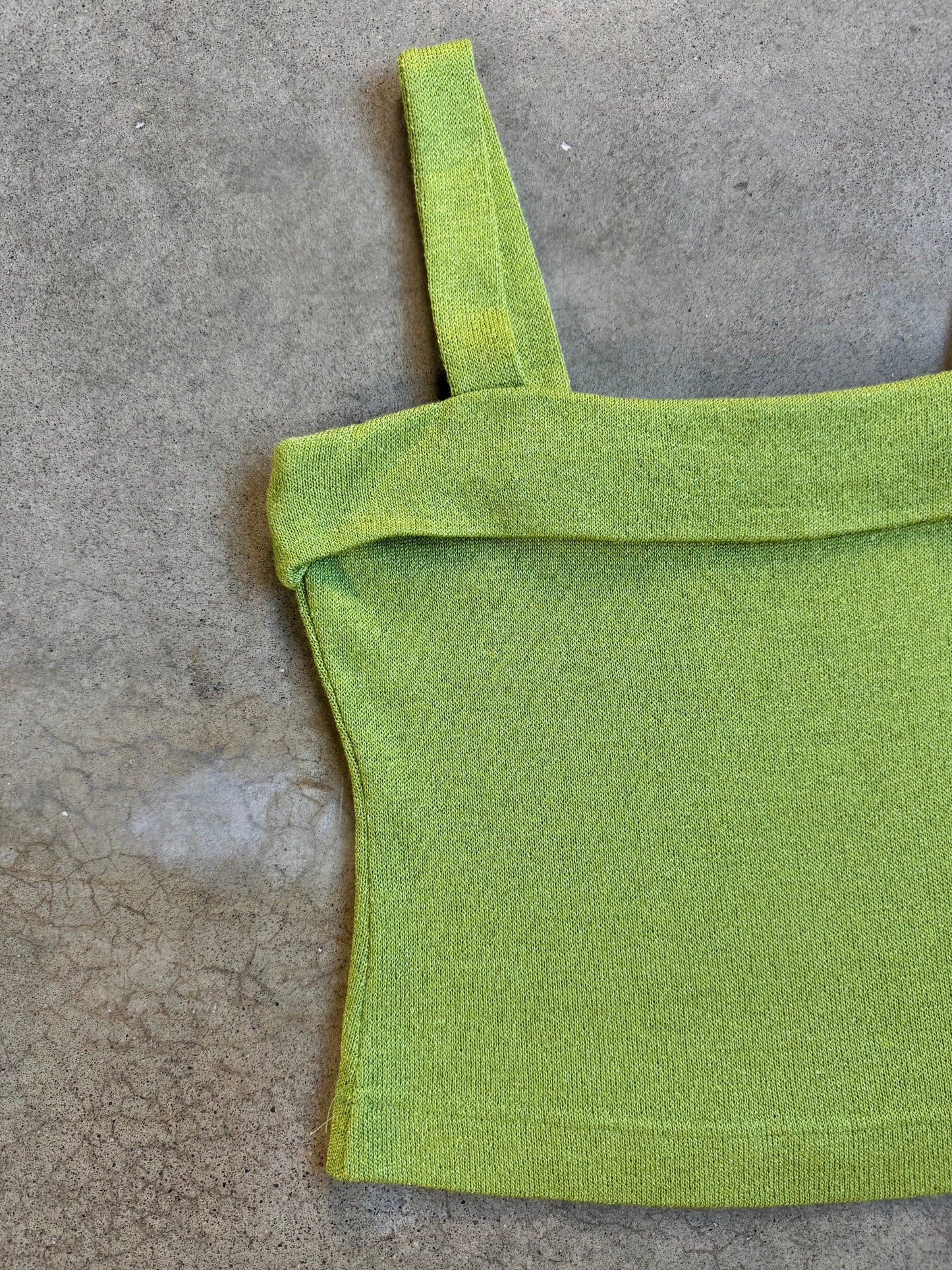 Vintage 1980s/90s Platinum by Dorothy Schoelen Green Knit Tank Top | Medium
