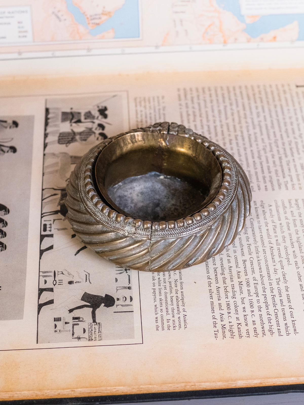 Antique Silver & Brass African Bangle Bowl