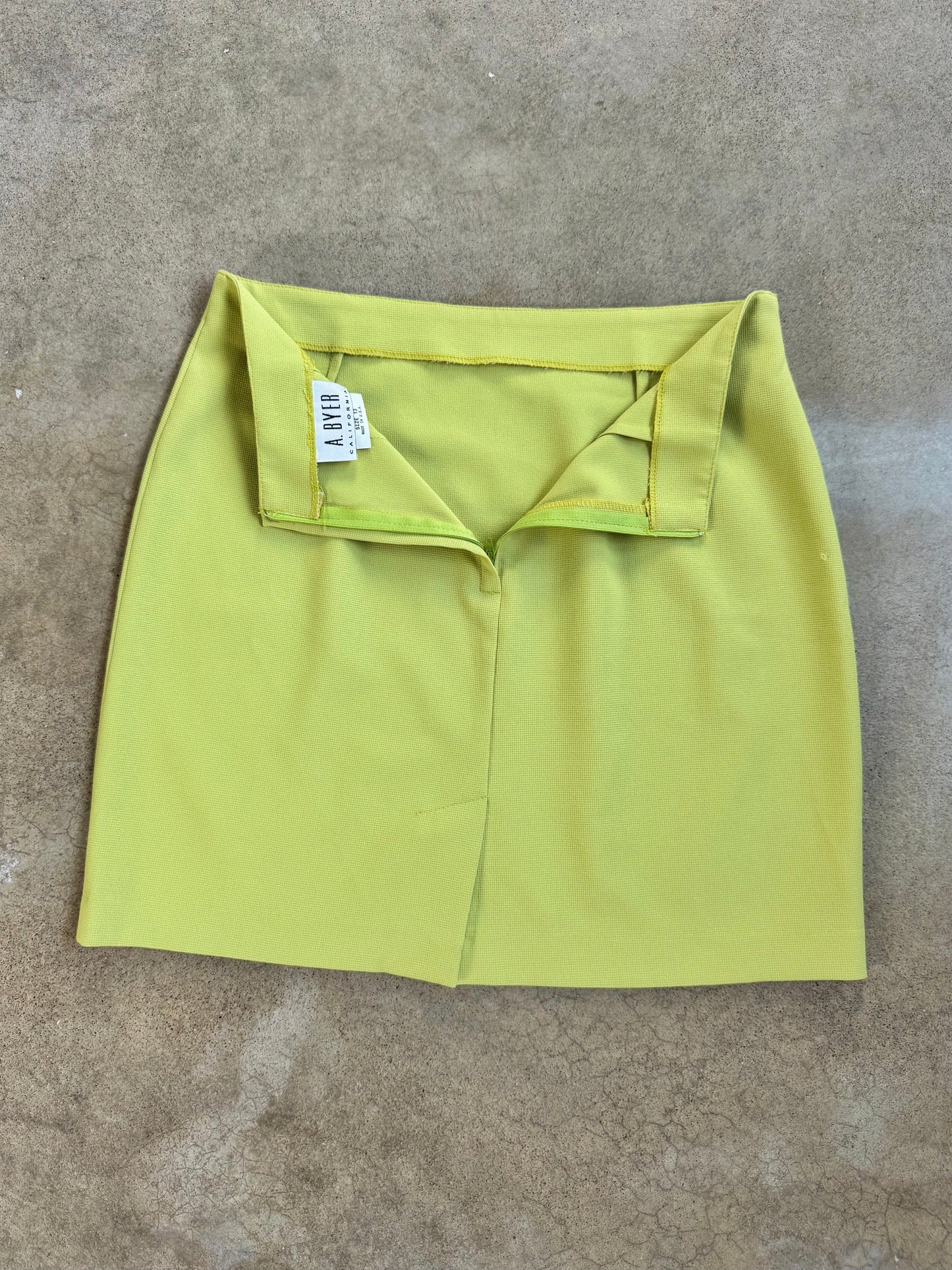 Vintage 1990s A. Byer Lime Green Two-Piece Skirt Set | M/L