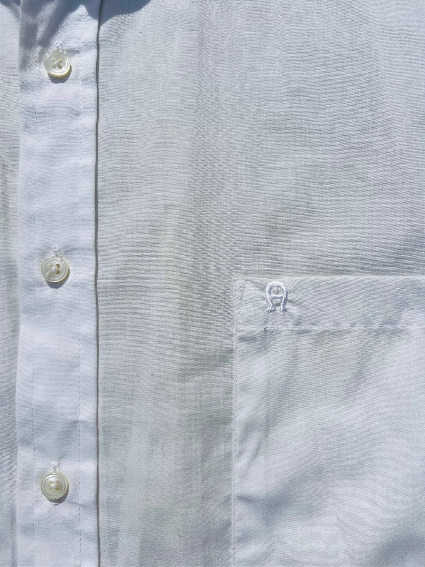Vintage Etienne Aigner White Dress Shirt | Large