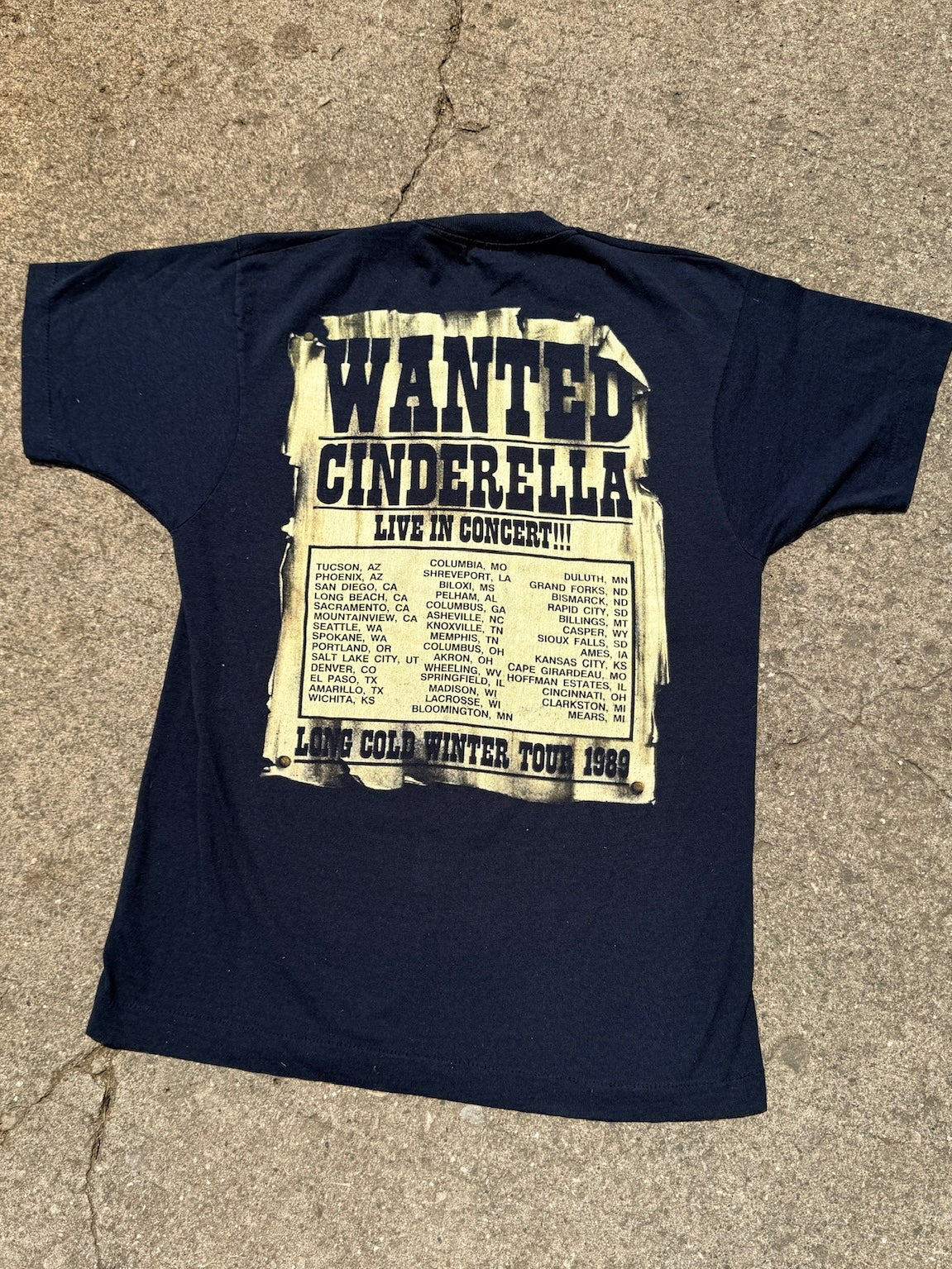 Vintage 1989 Cinderella Rock 'n' Roll Forever Tour Tee | Medium