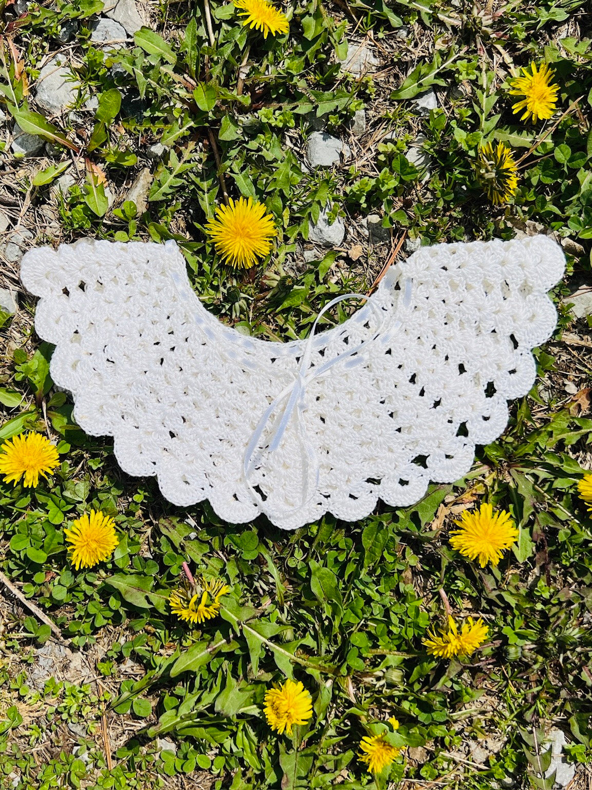 Victorian Style Crochet Collar - Medium w/ Bow