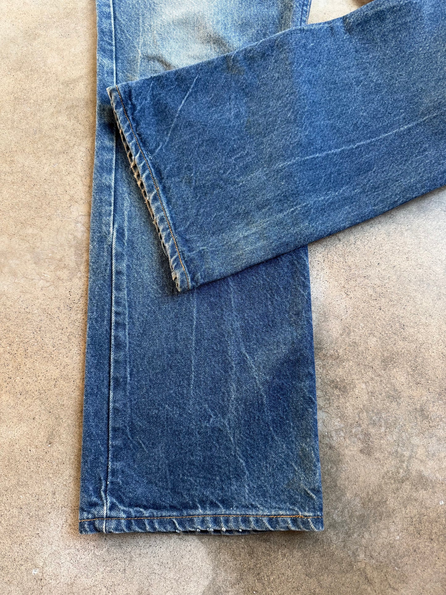 Vintage 1980s Levi's Orange Tab 517 Bootcut Faded Dark Wash Jeans | 36x30