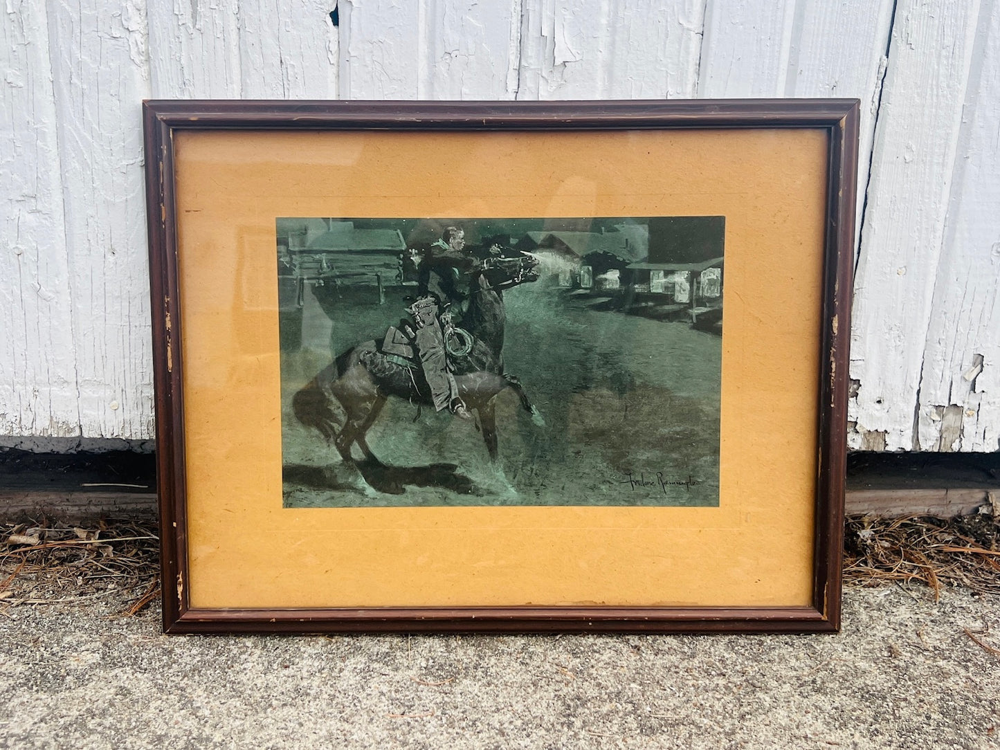 1906 Frederic Remington "An Argument With The Town" Framed Art