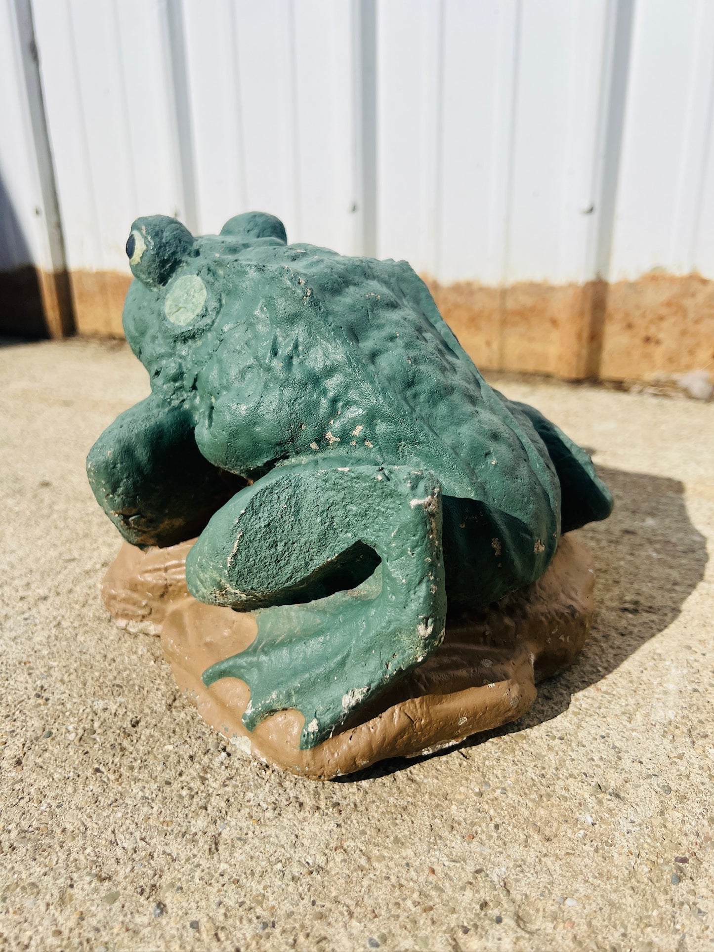 Vintage 1950s Concrete Frog Fountain Spitter
