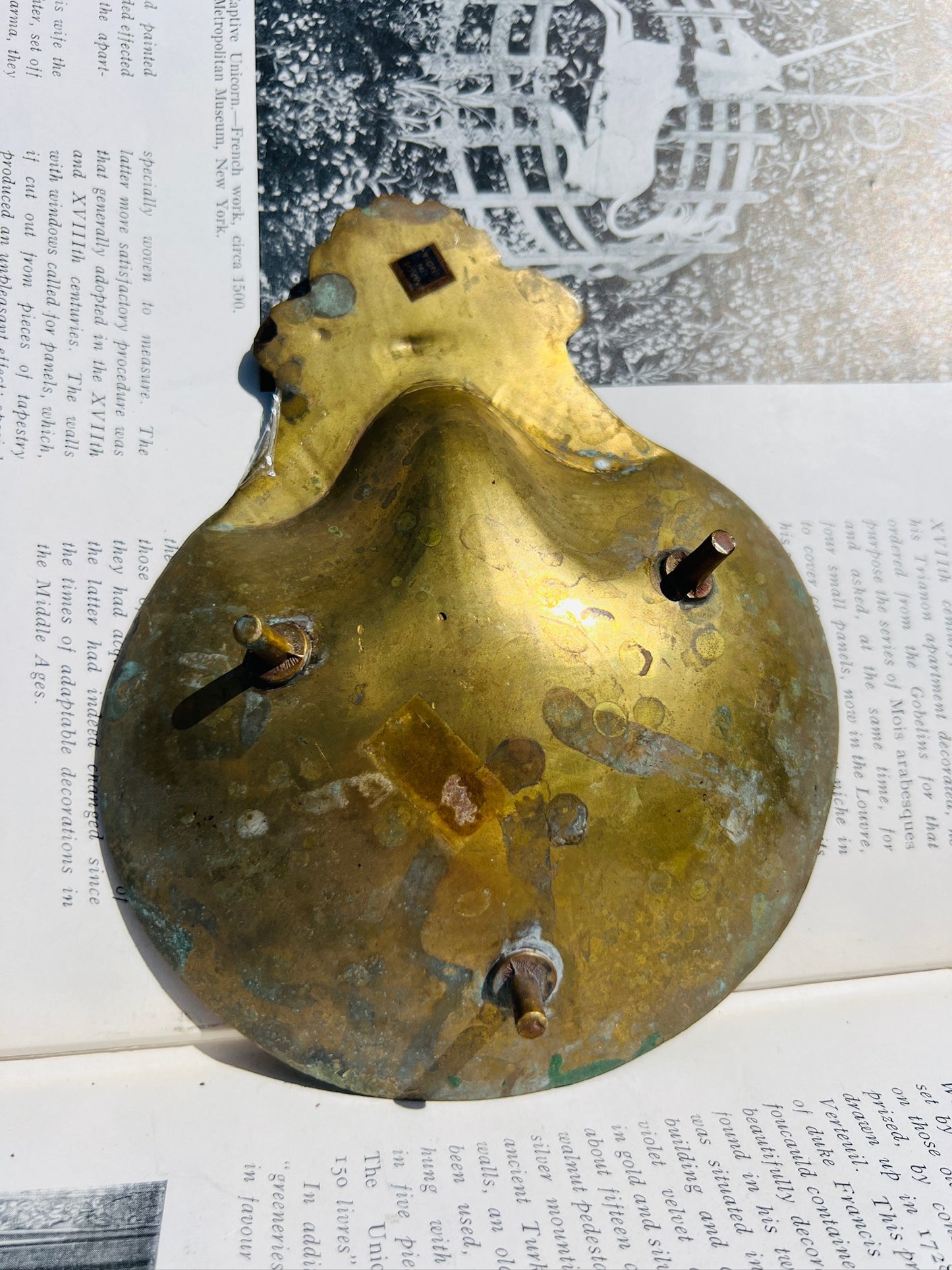 Vintage 1950s Solid Brass Seashell Dish