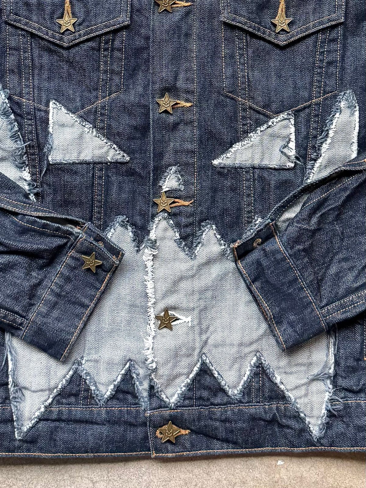 Asspizza Pumpkin Face Indigo Denim Jacket | Medium
