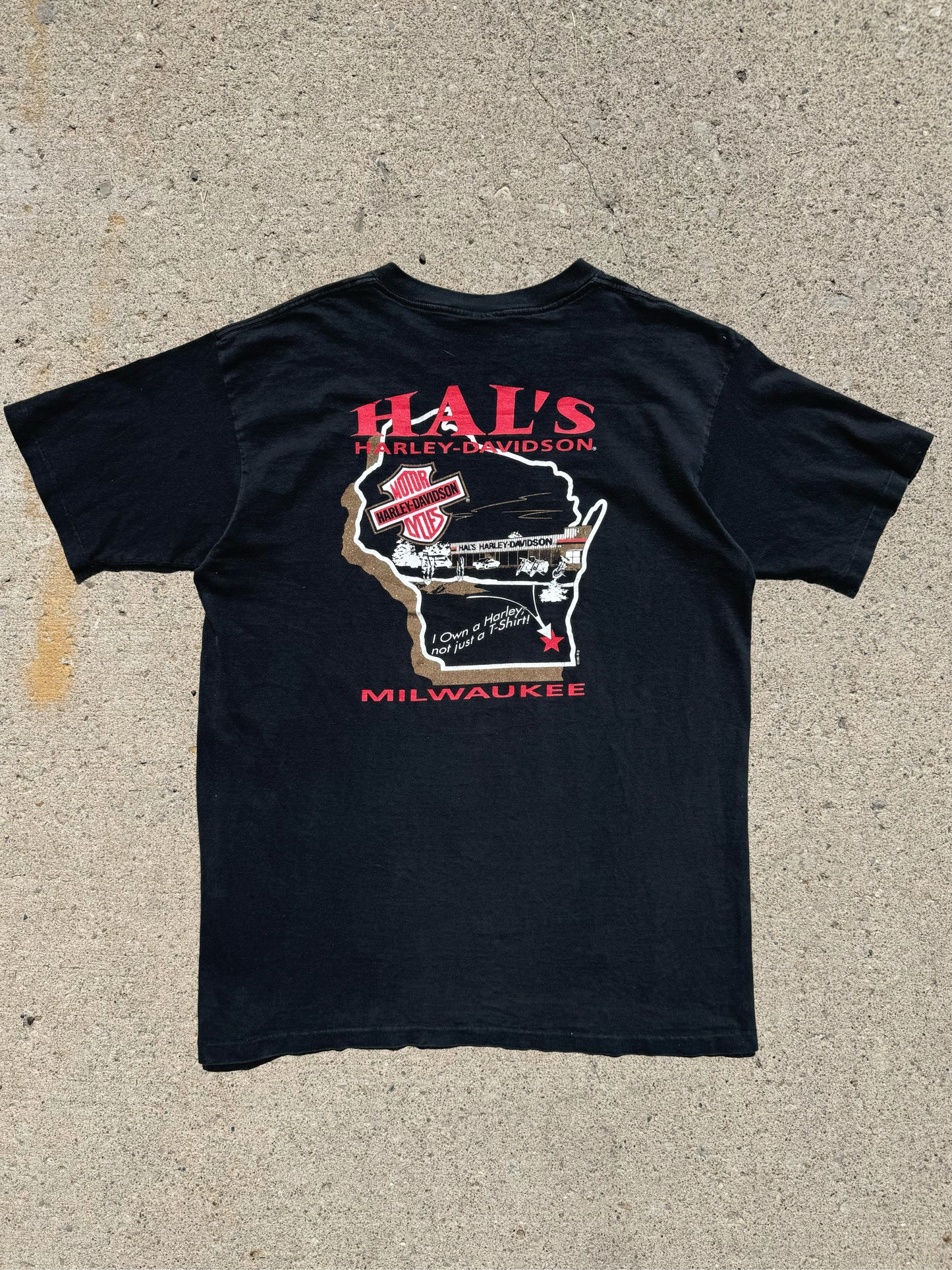 Vintage 1990s Harley Davidson Milwaukee Two-Sided Graphic Tee | Large