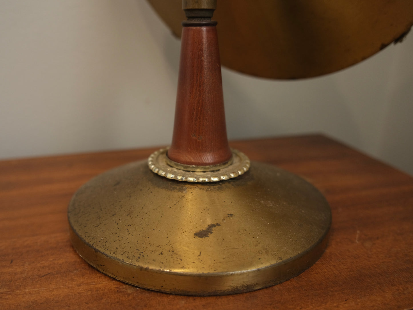 Vintage 1920s/30s Circular Brass Pedestal Mirror