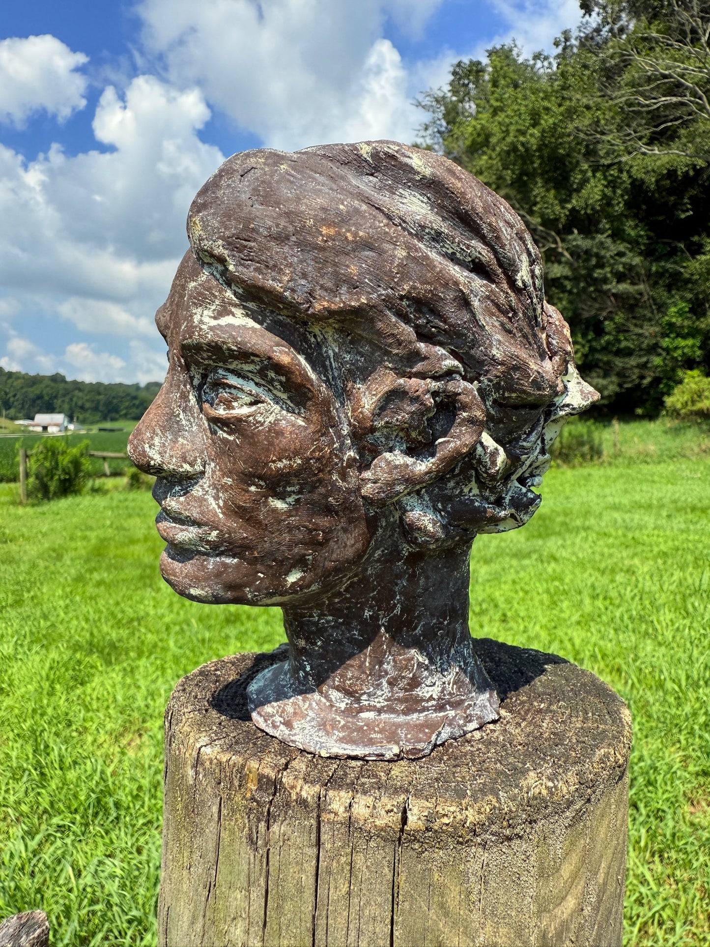 Antique Style "Regency Woman" Clay Bust Sculpture