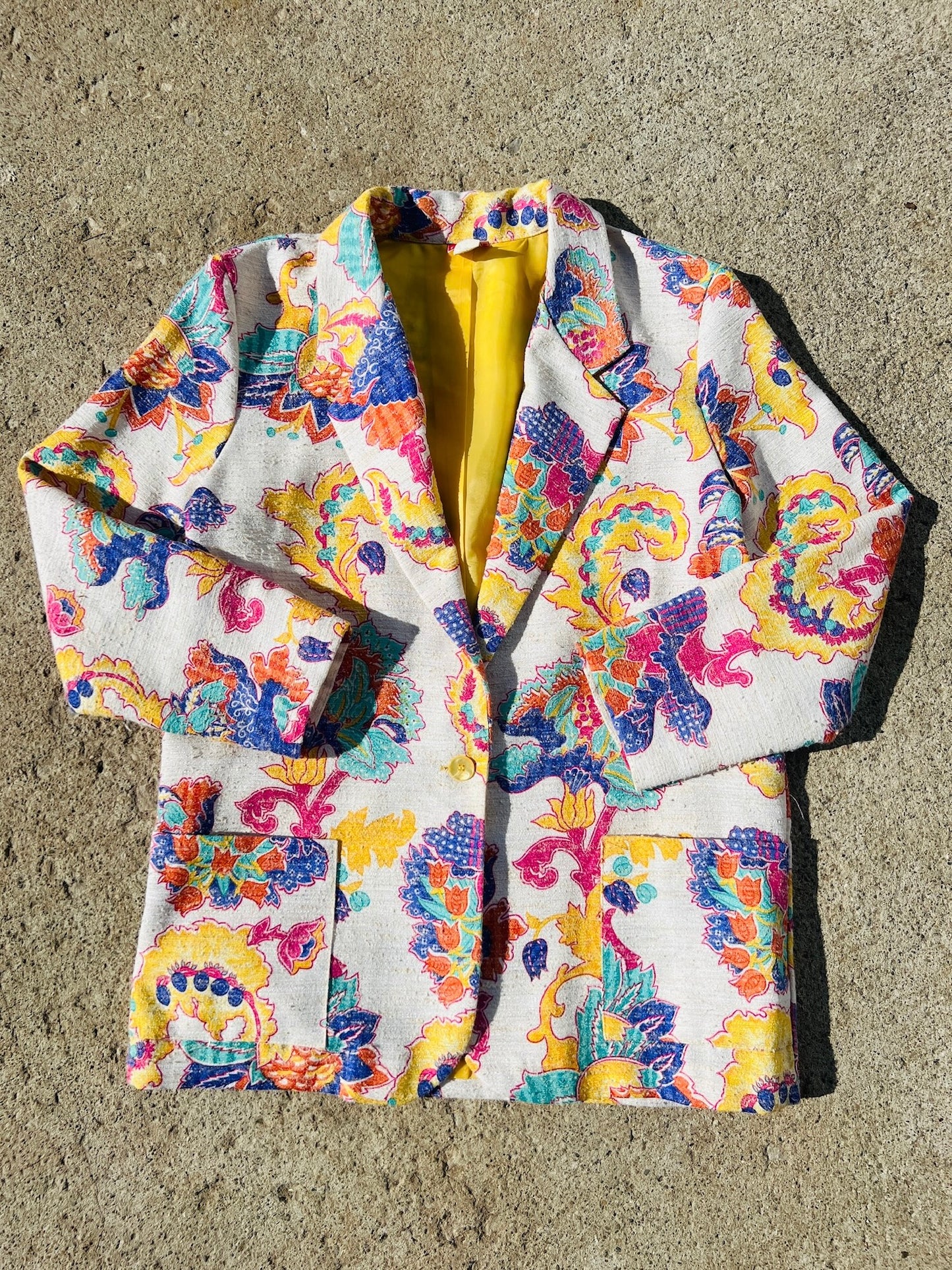 Vintage 1980s Claude Multicolor Paisley Blazer | M/L