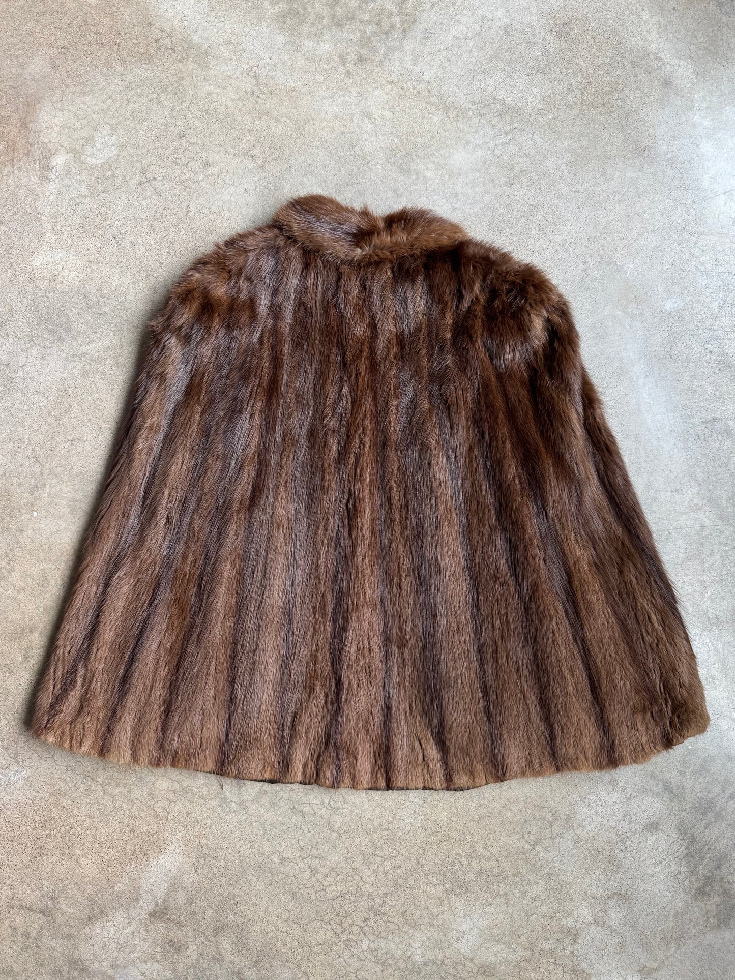 Vintage 1940s Morris Cohen Brown Mink Fur Cape