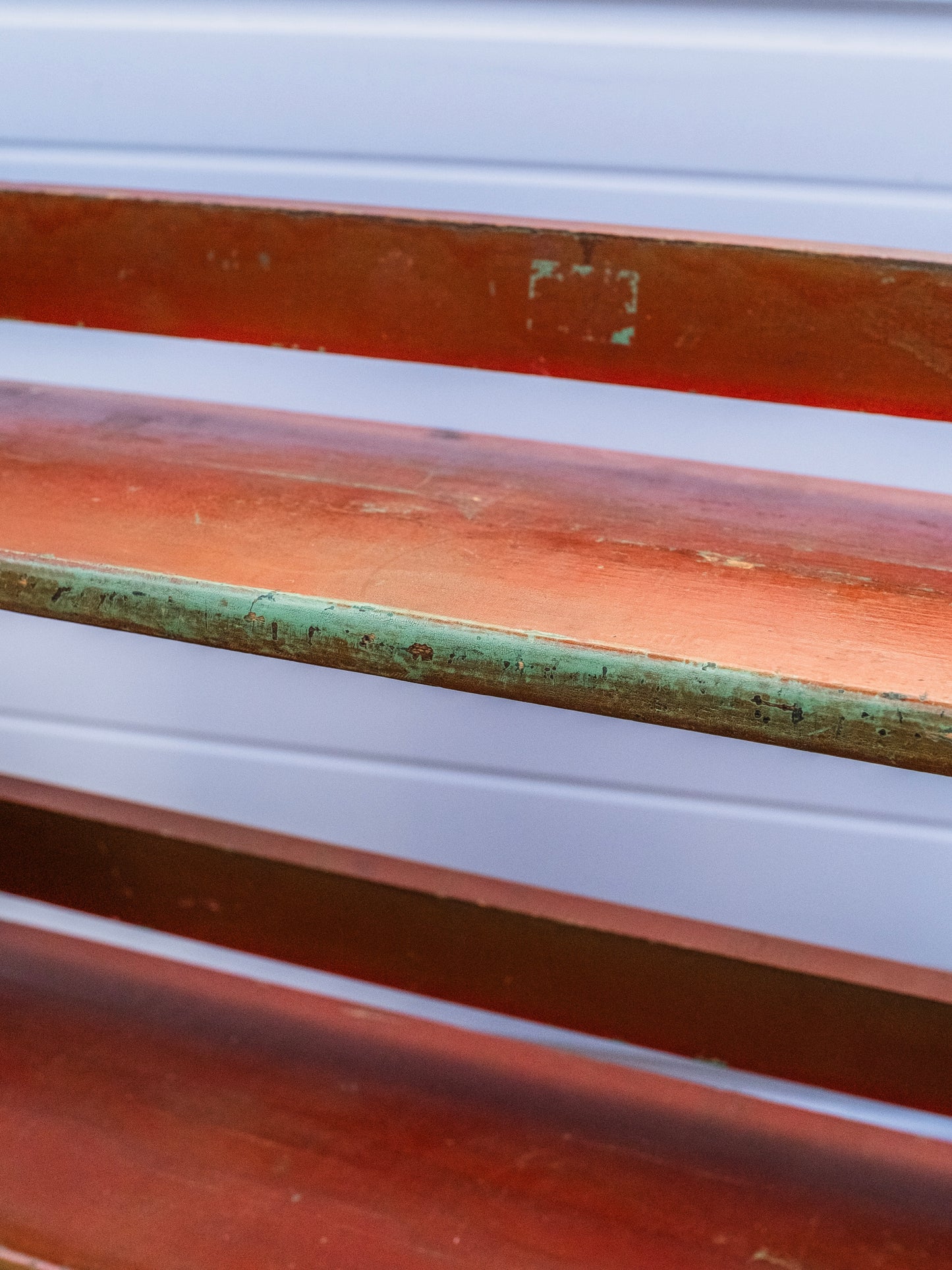 Vintage 1940s Solid Wood Painted 3-Tier Bookshelf