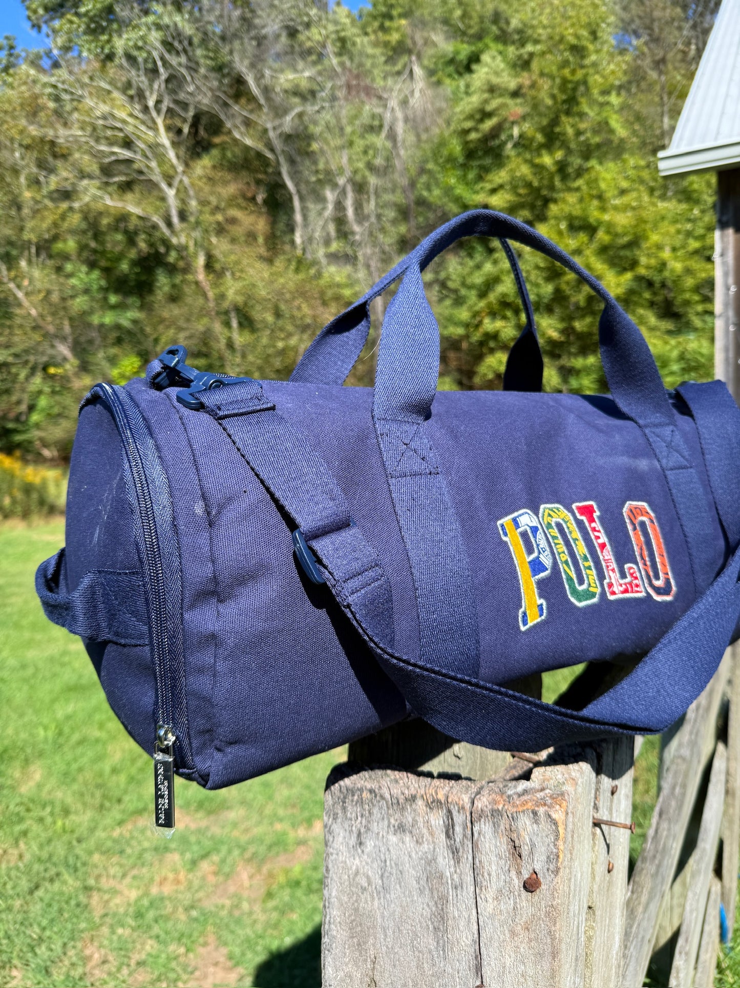 Polo Ralph Lauren Navy Blue Embroidered Duffle Bag