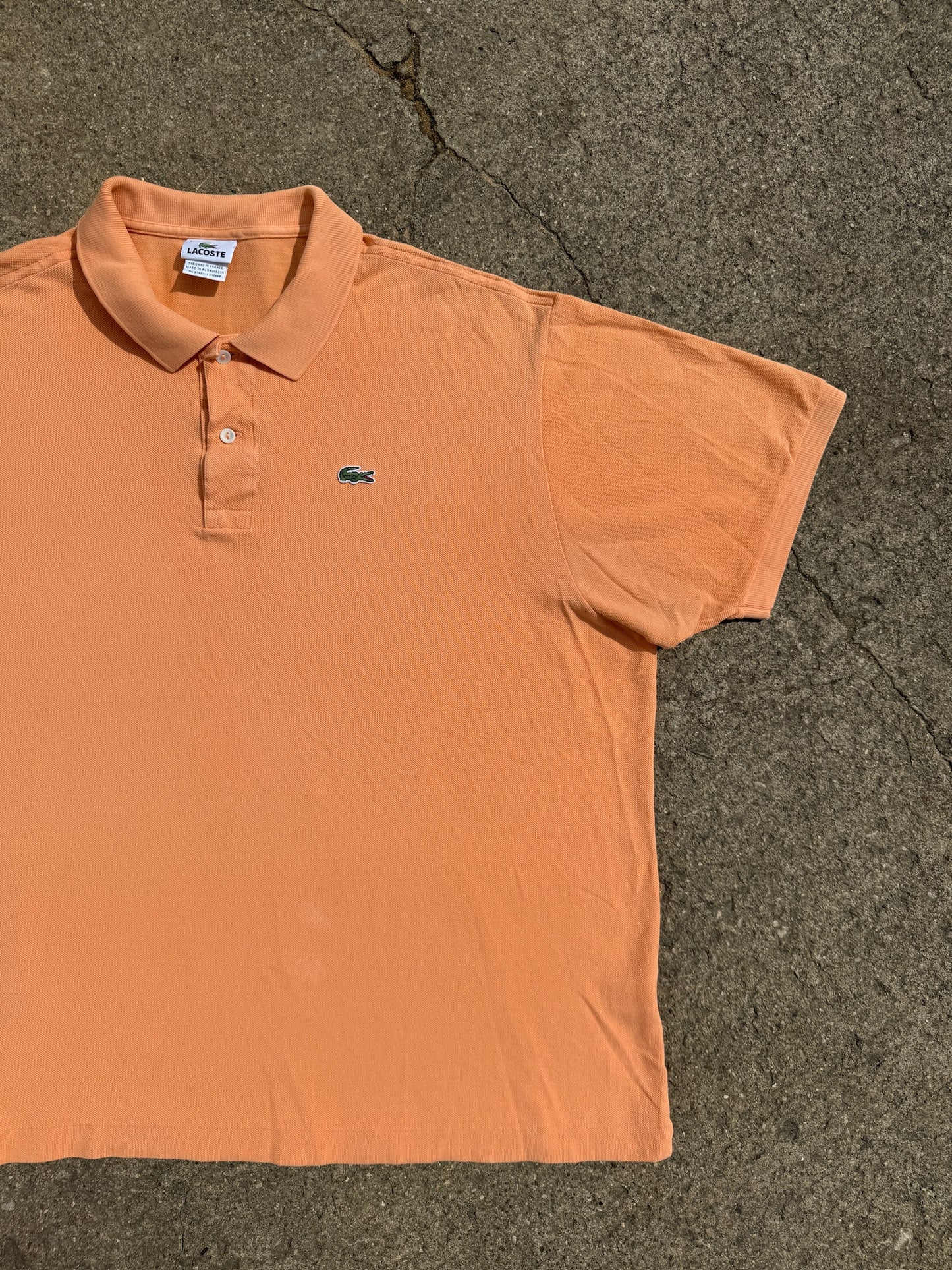 Vintage 1990s Lacoste Orange Cotton Polo Shirt | XXL