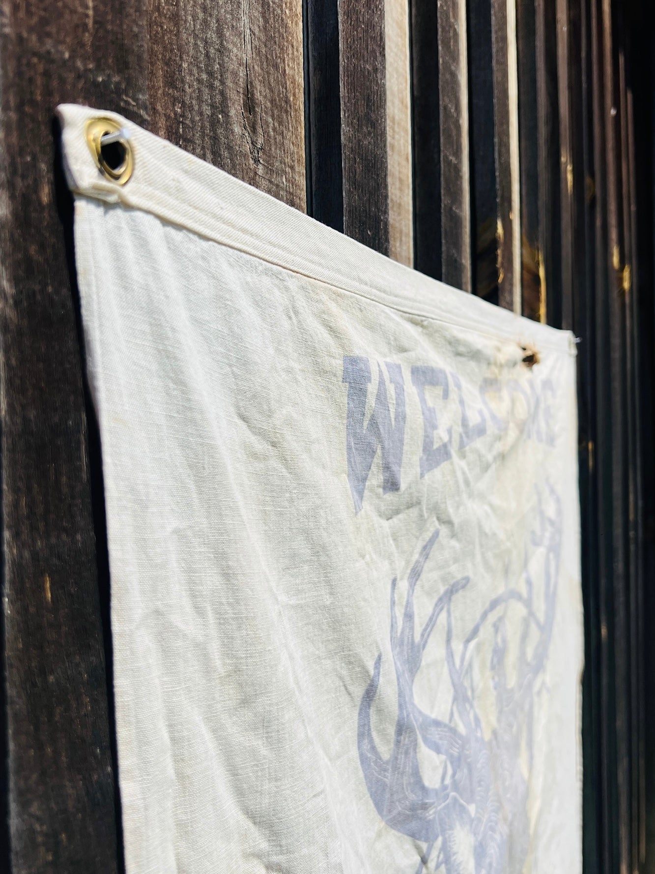 Vintage 1930s Welcome Elks Distressed Banner