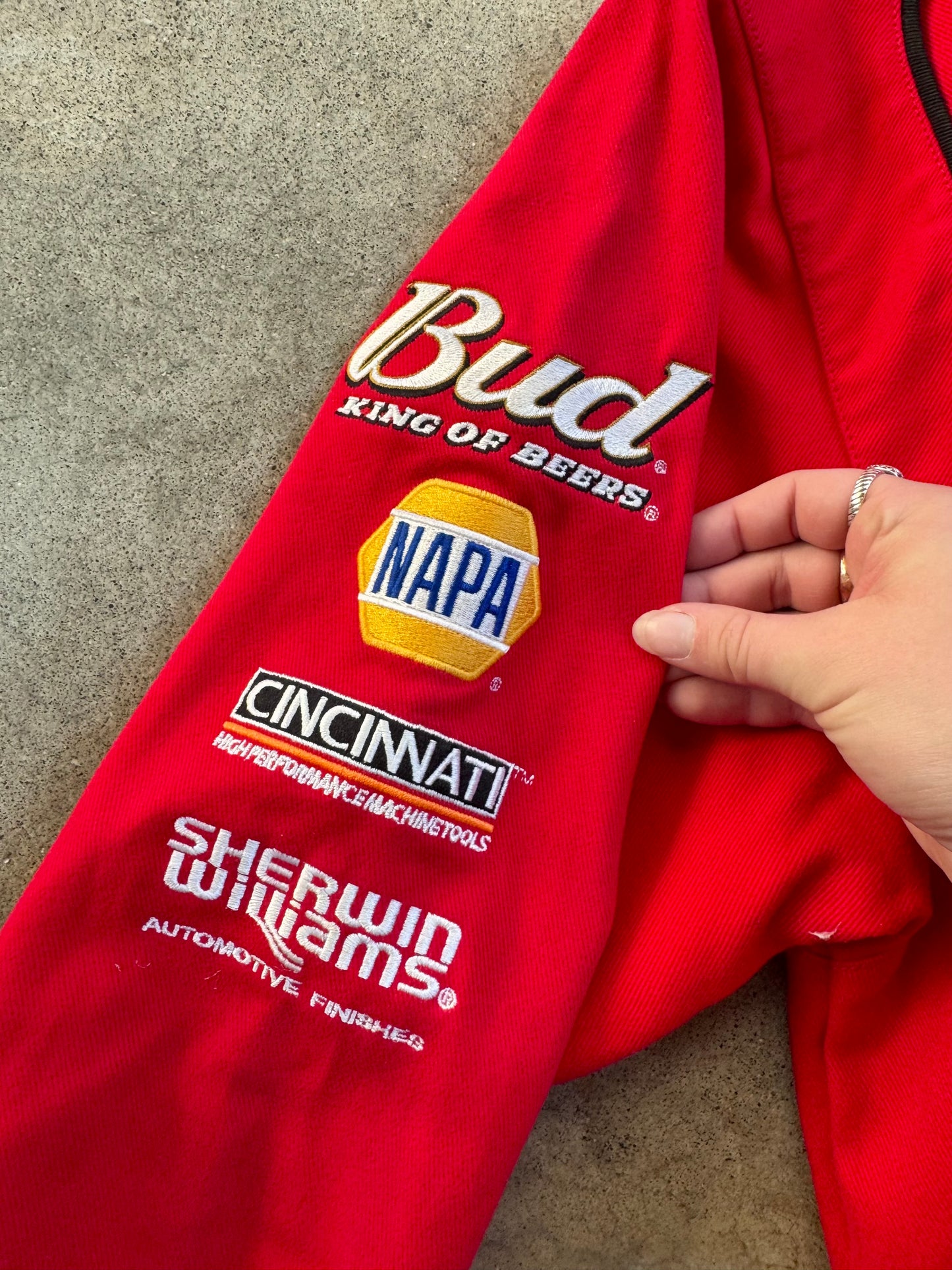 Vintage Chase Authentics NASCAR Autographed Dale Earnhardt Jr. Budweiser Racing Jacket | Large
