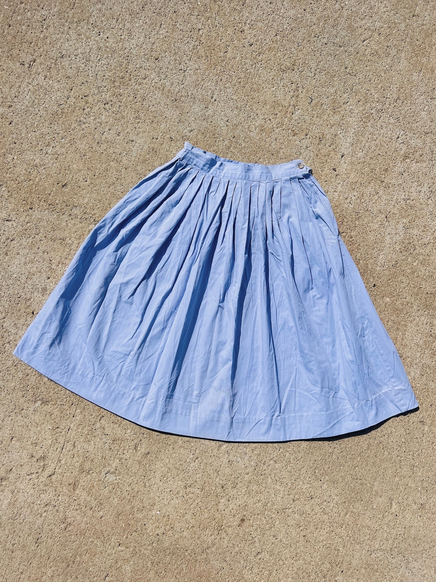 Vintage 1950s Lilac Pleated Cotton Circle Skirt | XS