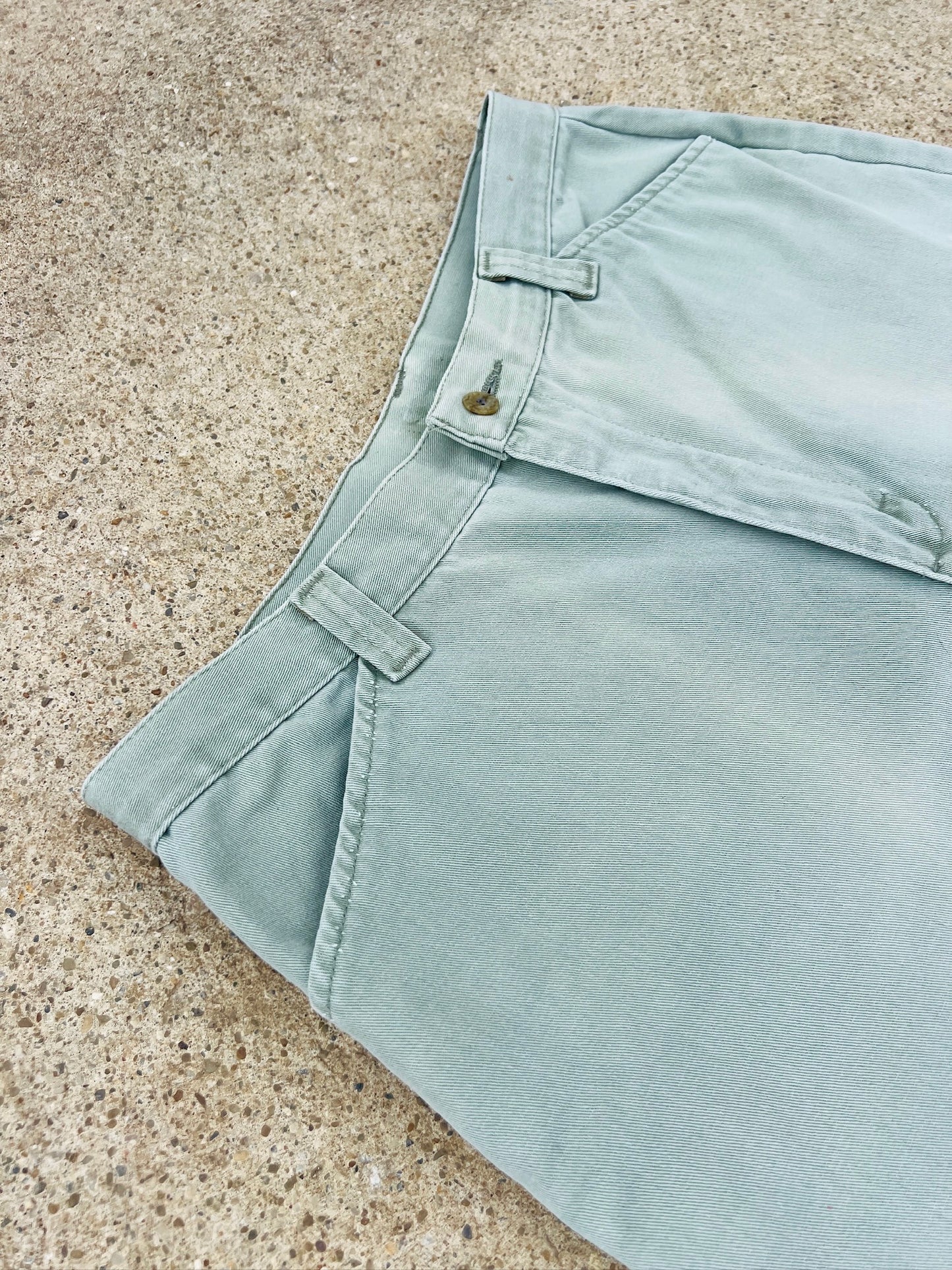 Vintage 1990s Lee Riders Faded Sage Khaki Trousers | Waist 33”