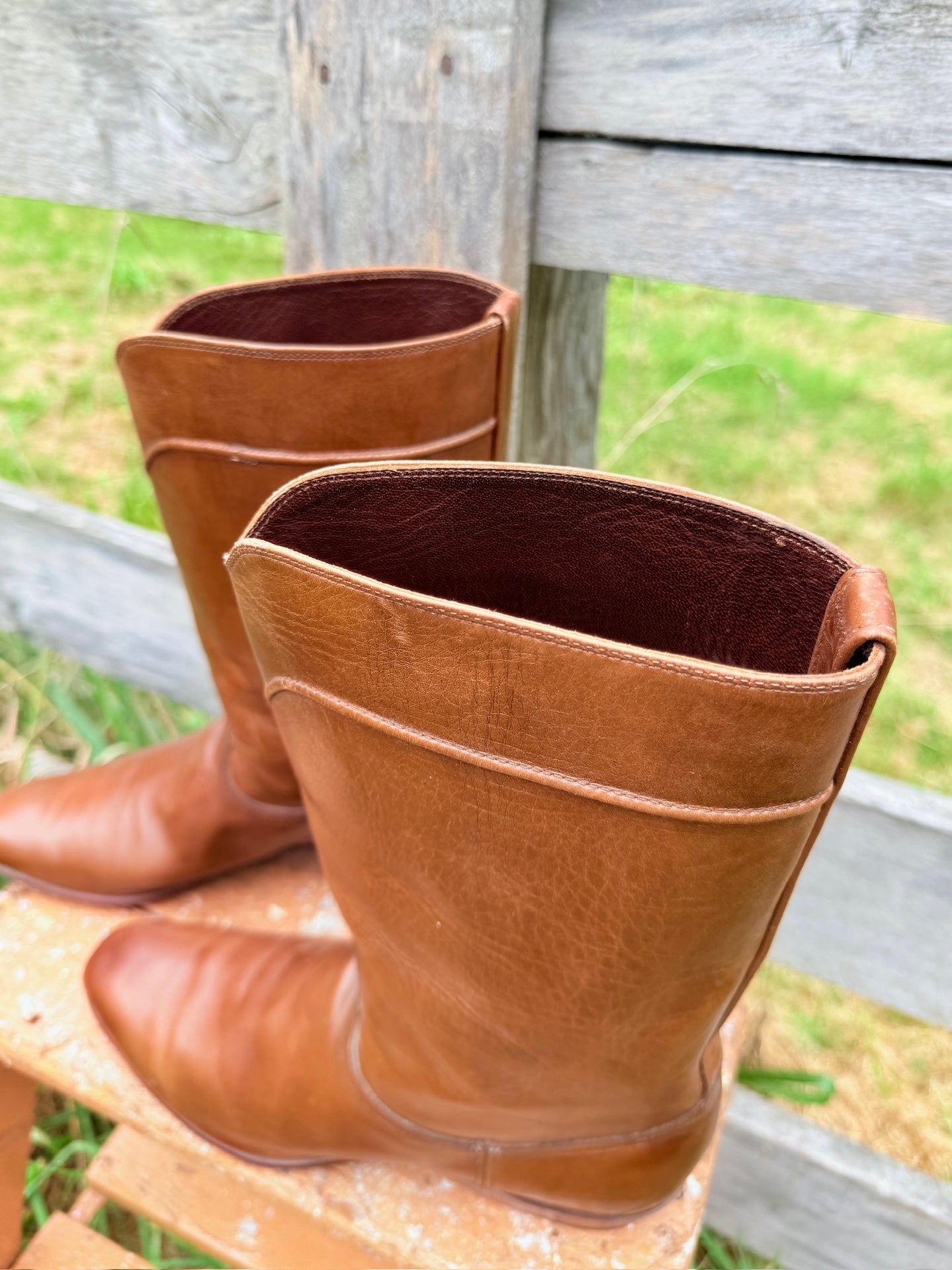 Vintage 1970s Justin Brown Leather Cowboy Boots | Men’s 9