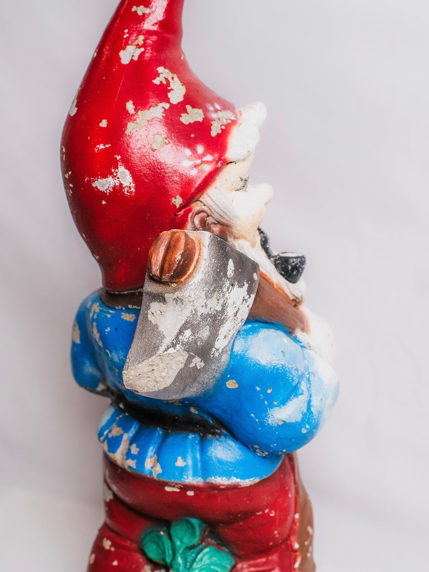 Vintage 1940s Hand-Painted Garden Gnome Statue w/ Axe