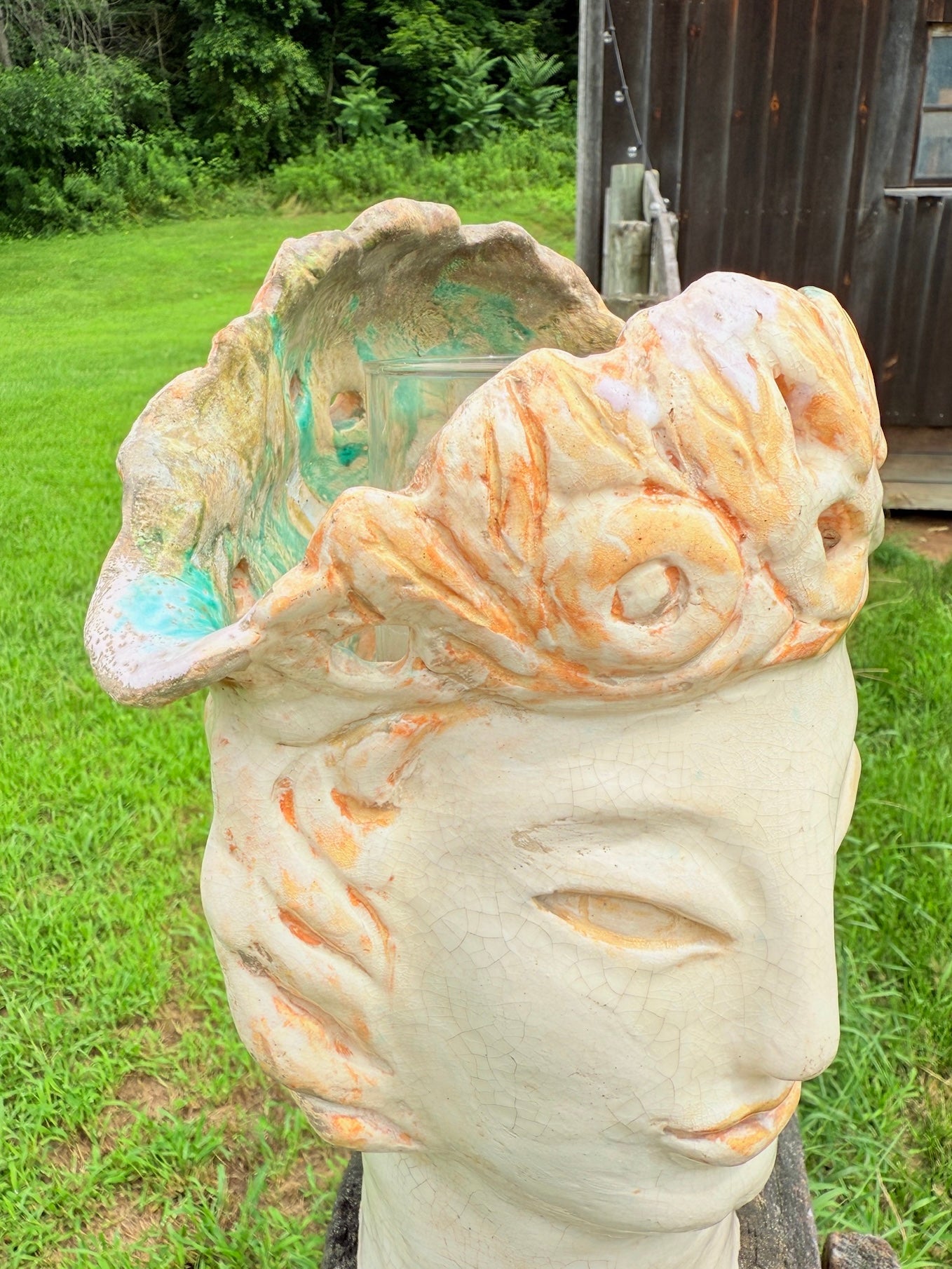 Edith Varian Cockcroft Ceramic Head Sculpture "Two Face" Vase