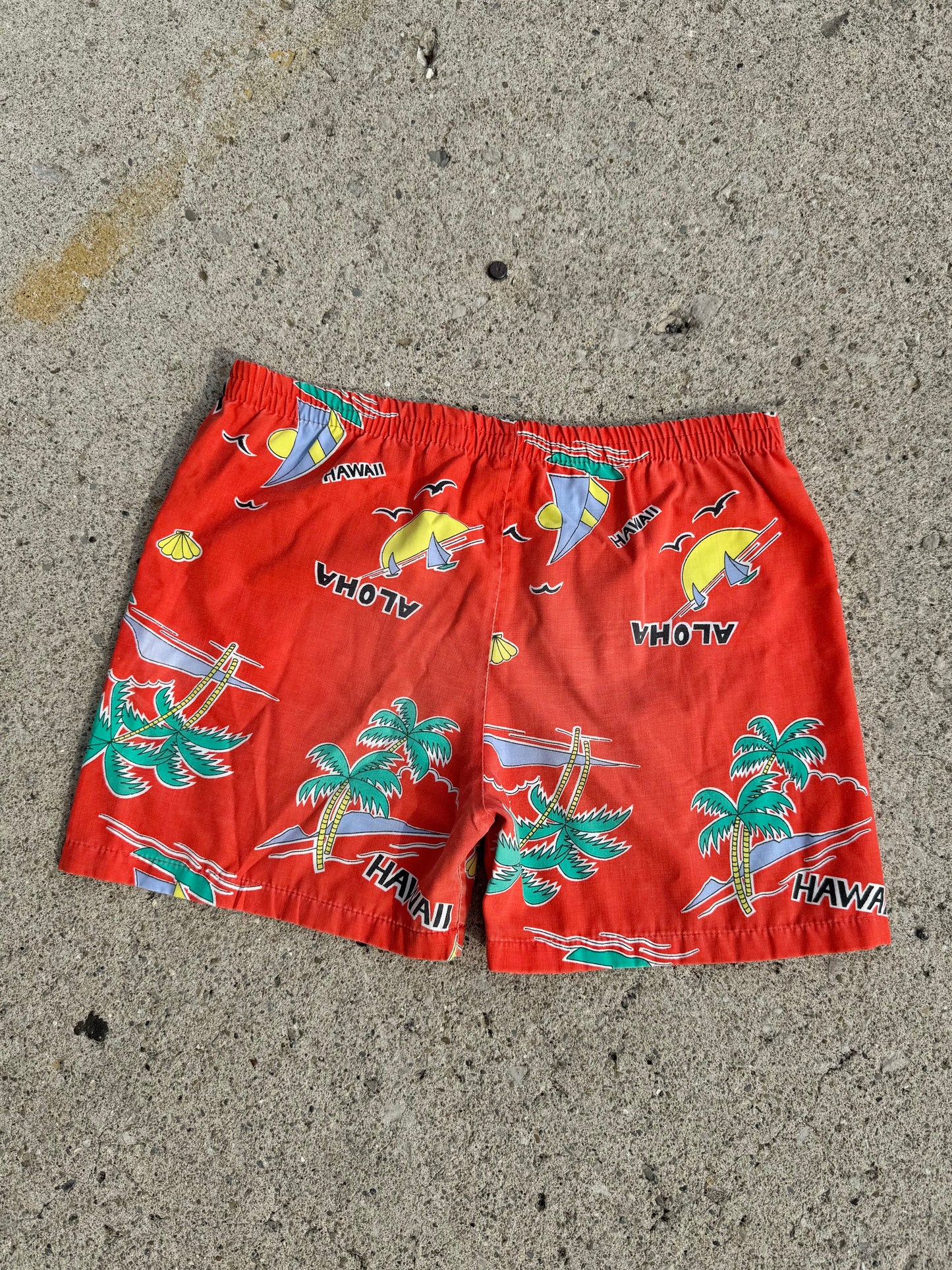 Vintage 1970s Hawaiian Shirt & Shorts Two-Piece Set