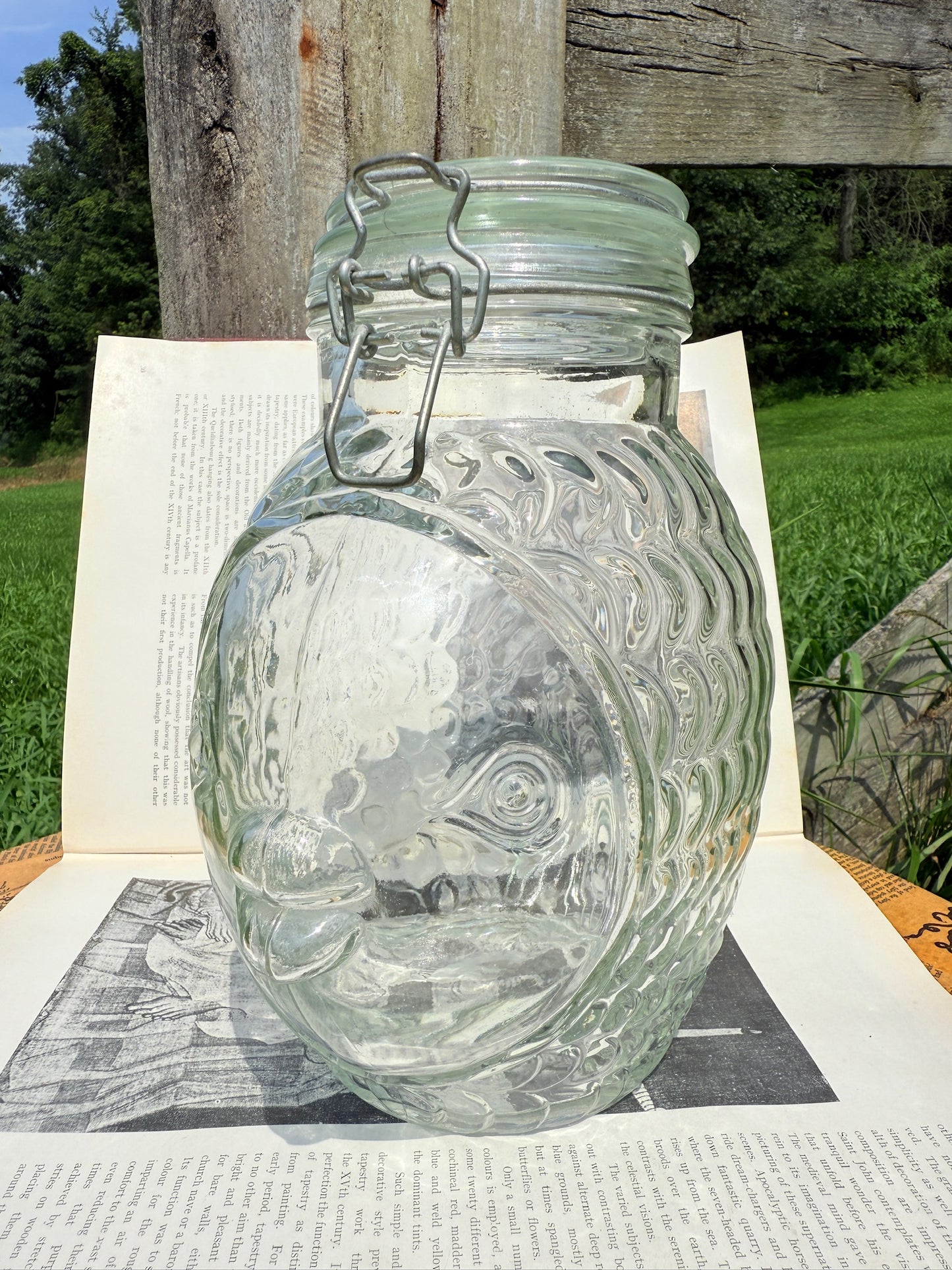 Vintage 1970s Fish Shaped Glass Canister