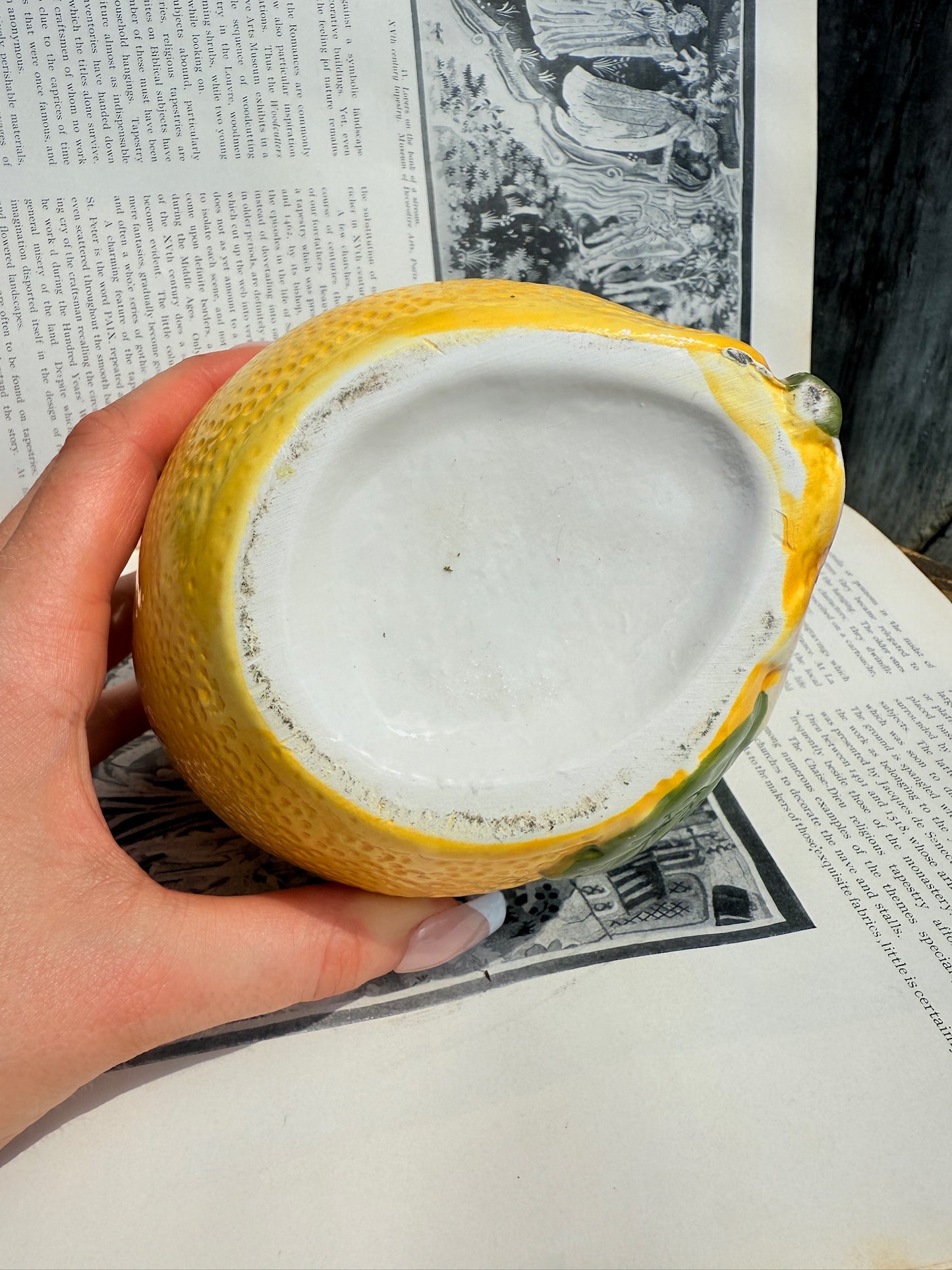 Vintage 1970s Ceramic Lemon Sponge Holder