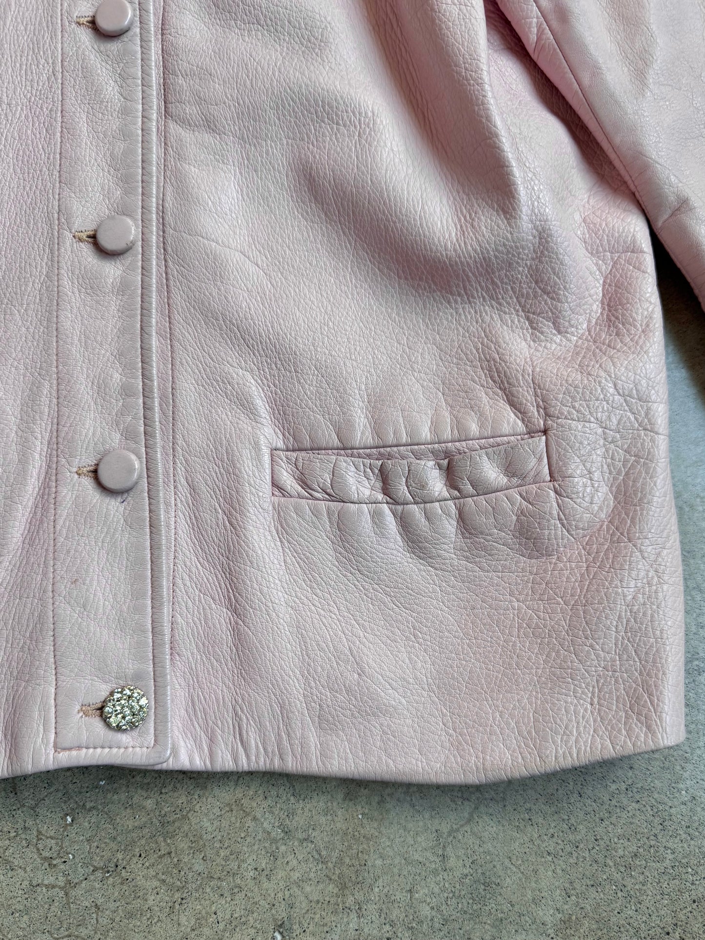 Vintage Henry Harris Pink Faux Leather Jacket | Small