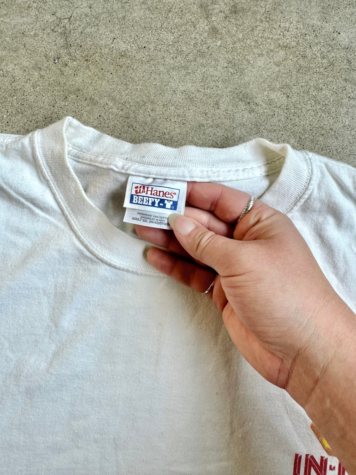 Vintage 2002 In-N-Out Burger White Cotton Graphic Tee | 2XL