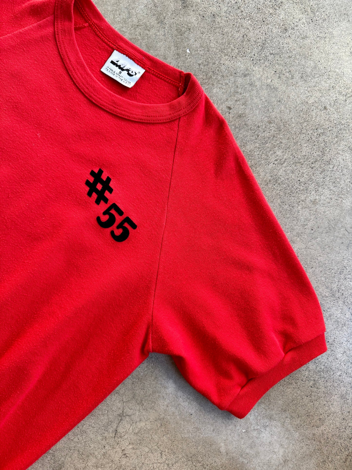 Vintage 1970s “Demons Superbowl Champs” Red Short Sleeve Crewneck Sweatshirt | Small