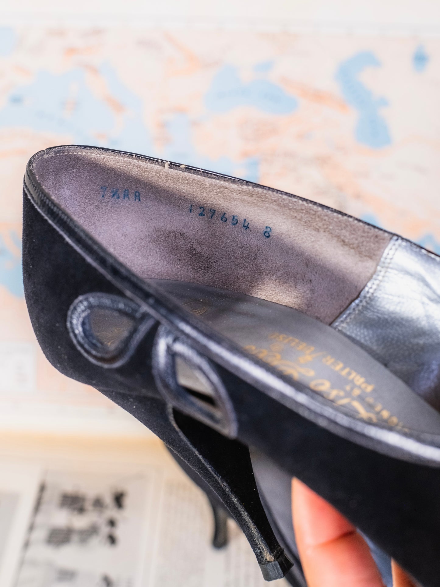 Vintage 1950s De Liso Debs Black Velvet Heels | Women’s 7.5AA