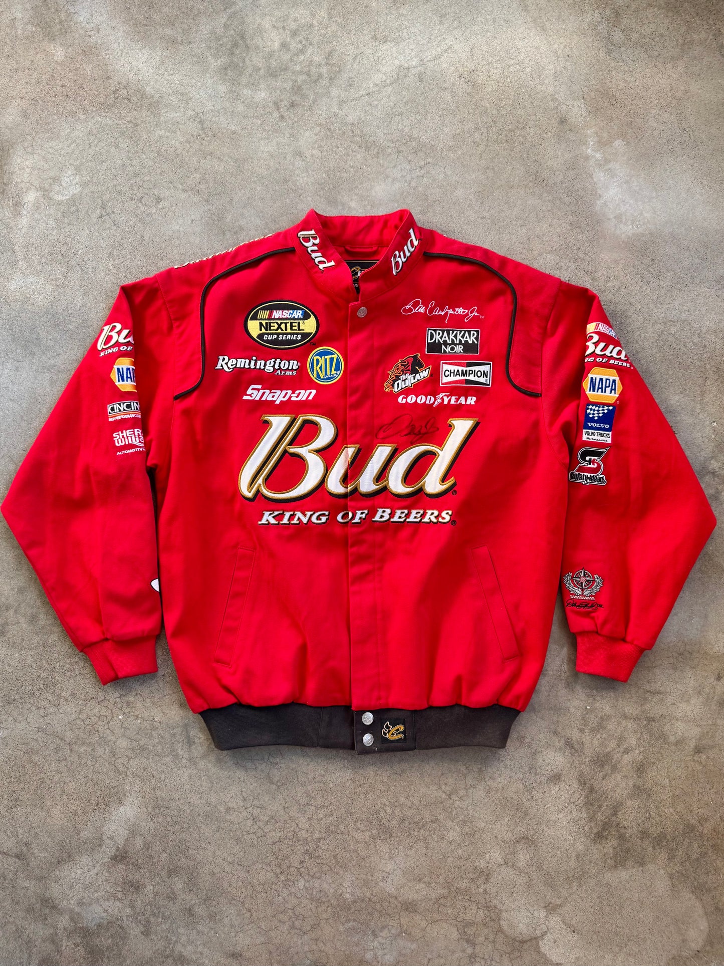 Vintage Chase Authentics NASCAR Autographed Dale Earnhardt Jr. Budweiser Racing Jacket | Large