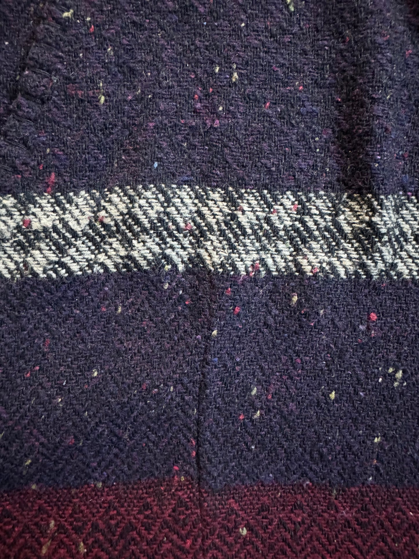 Vintage 1990s Kathryn Deene Purple & Red Speckled Wool-Blend Cropped Vest | 3X