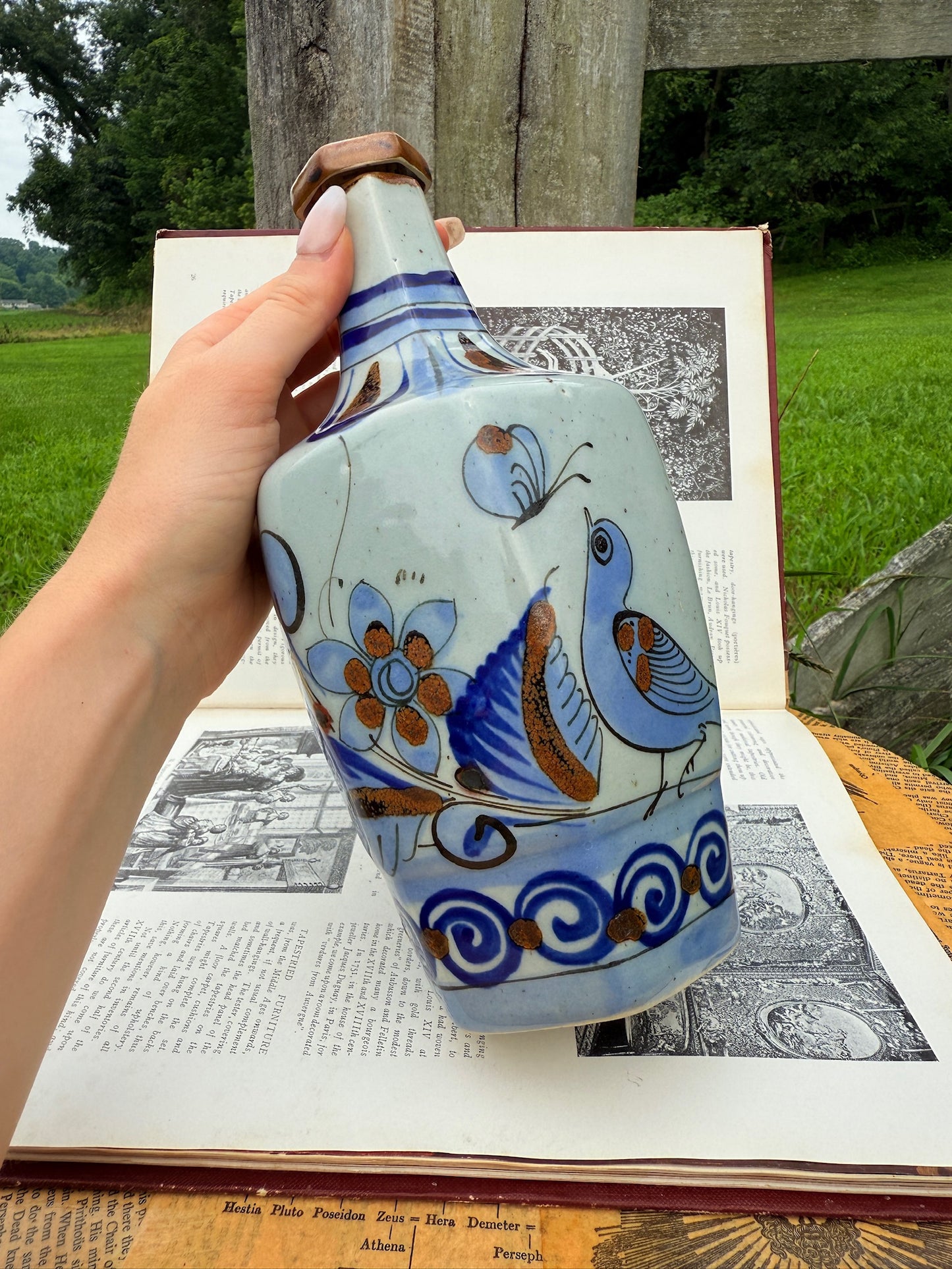 Vintage 1960s Ken Edward’s El Palomar Ceramic Tonala Mexico Decanter