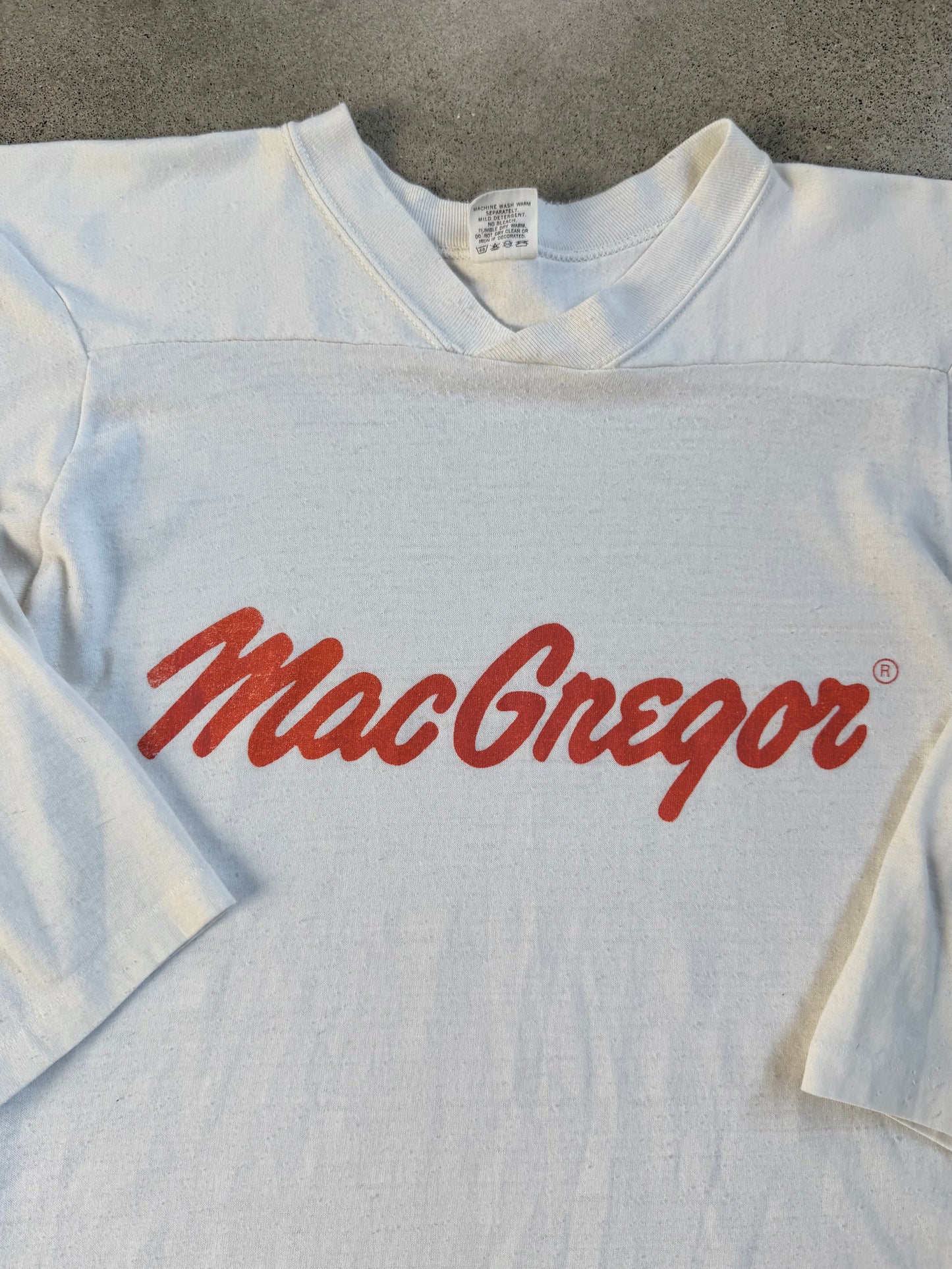 Vintage 1980s MacGregor Graphic White Athletic Tee | Large