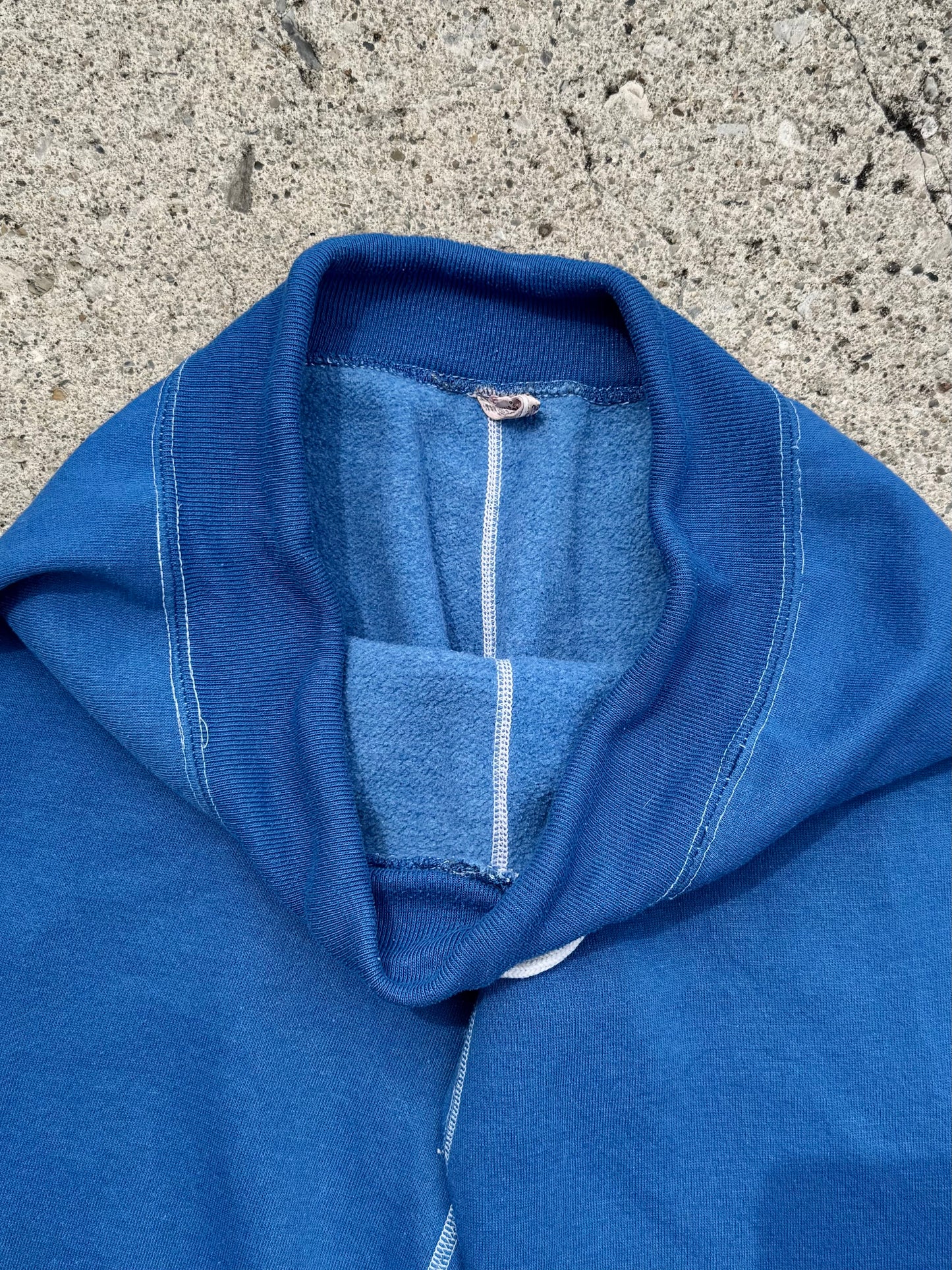 Vintage 1980s Blue Contrast Stitch Drawstring Jogger Sweatpants | Small